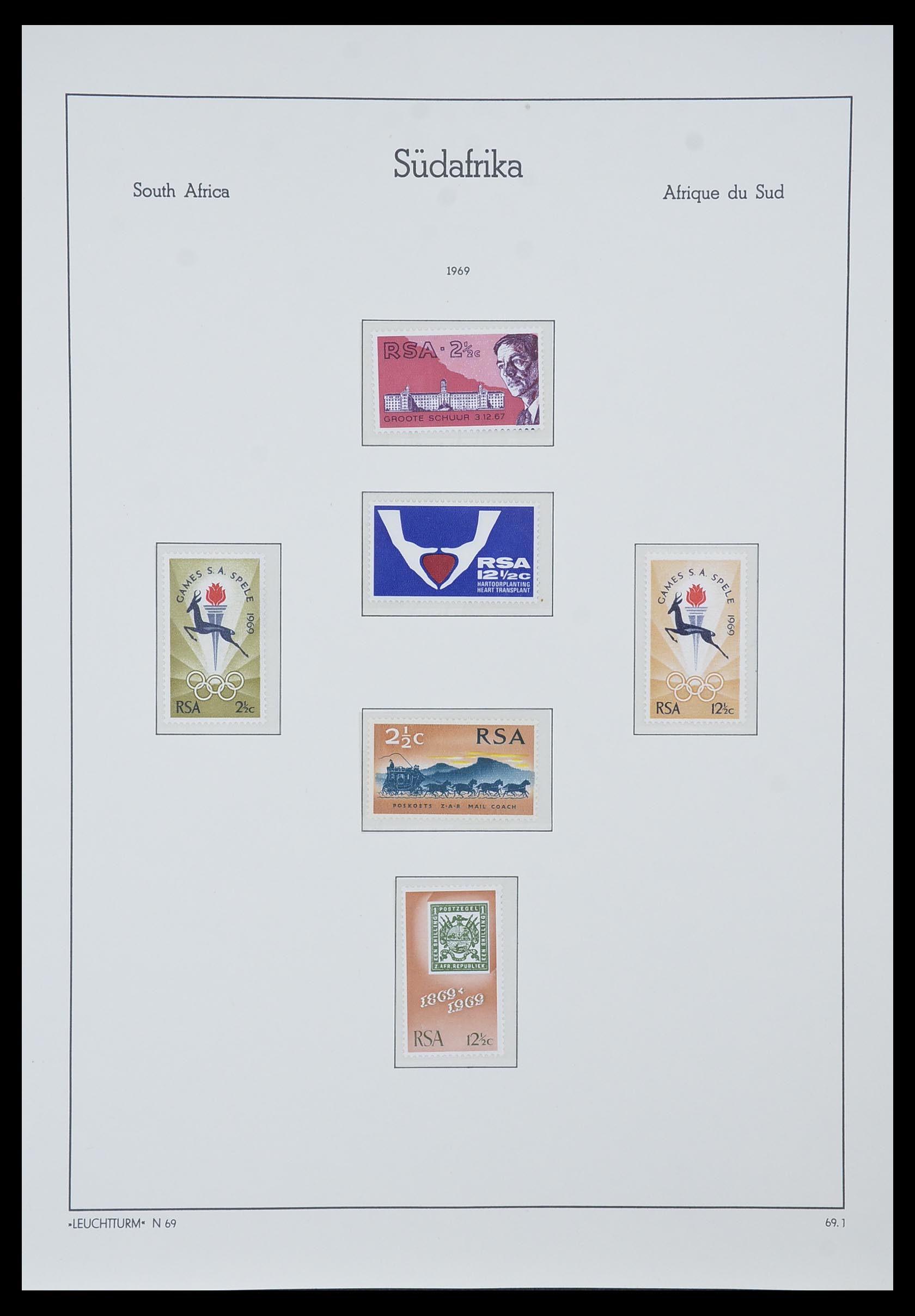 33962 014 - Postzegelverzameling 33962 Zuid Afrika 1961-1969.