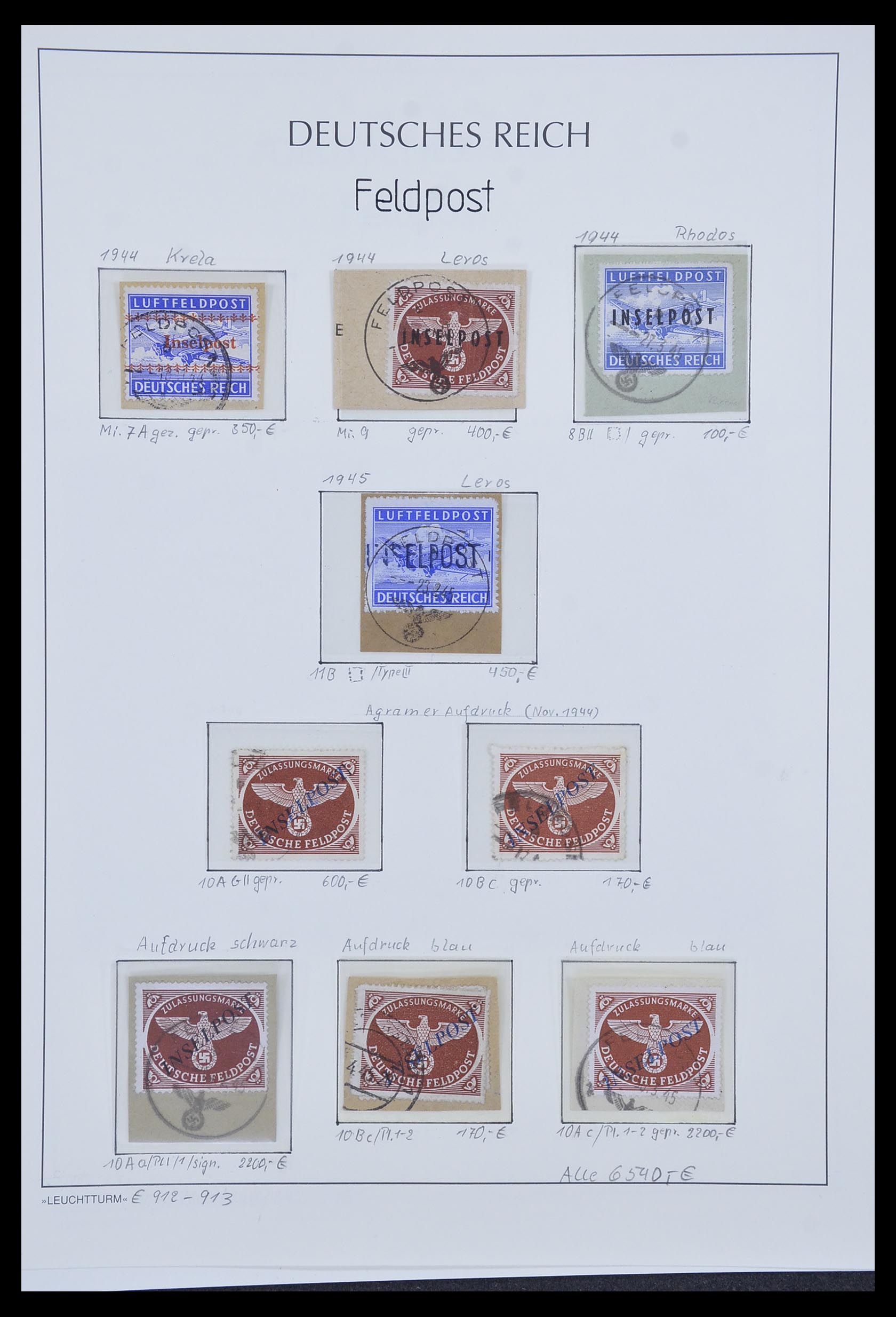 33965 001 - Postzegelverzameling 33965 Duitsland veldpost 1942-1945.