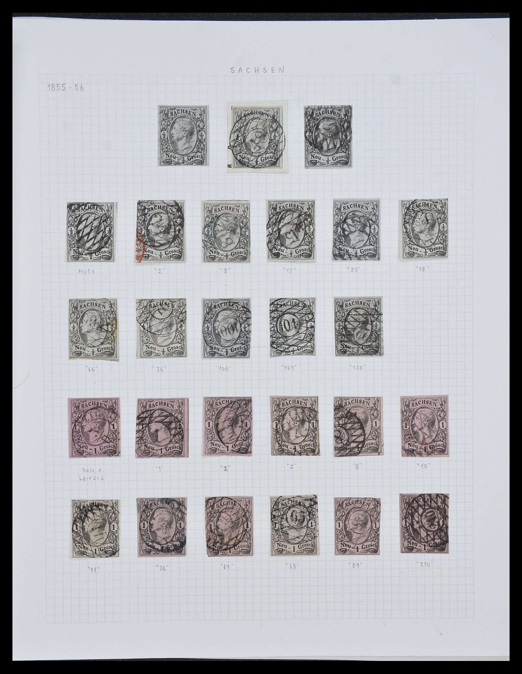 33966 003 - Postzegelverzameling 33966 Saksen 1851-1863.
