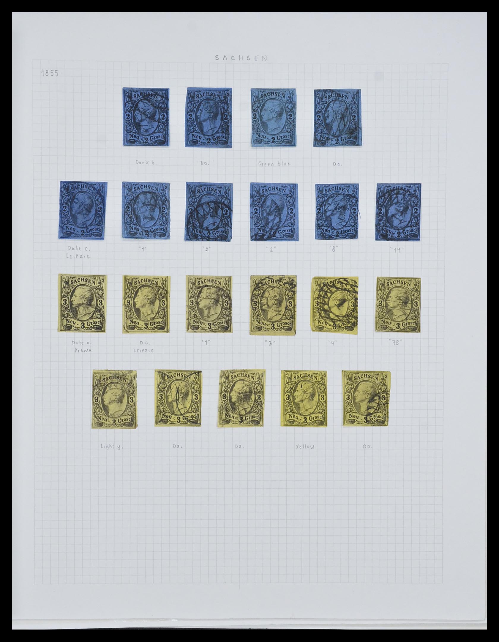 33966 004 - Postzegelverzameling 33966 Saksen 1851-1863.