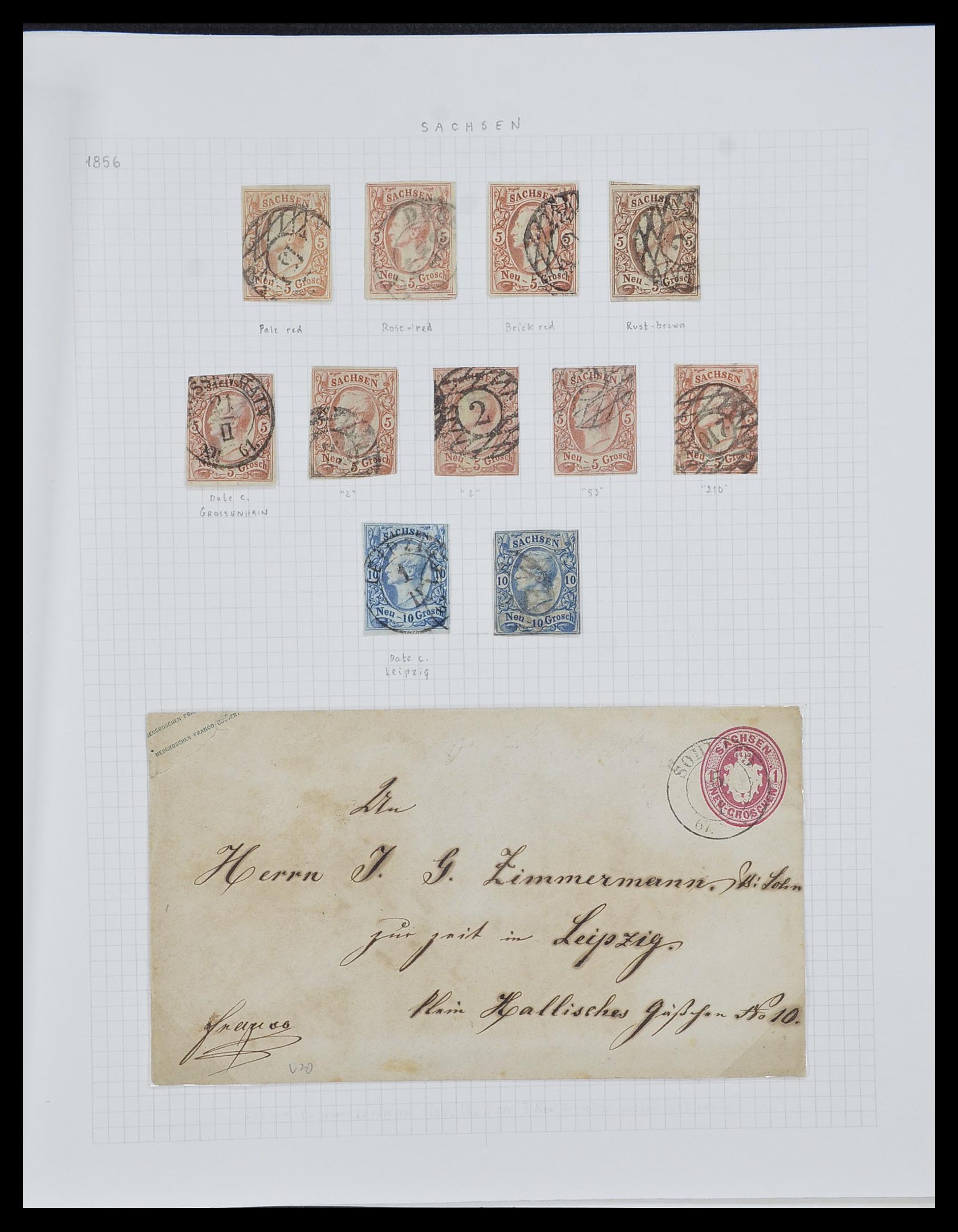 33966 005 - Postzegelverzameling 33966 Saksen 1851-1863.