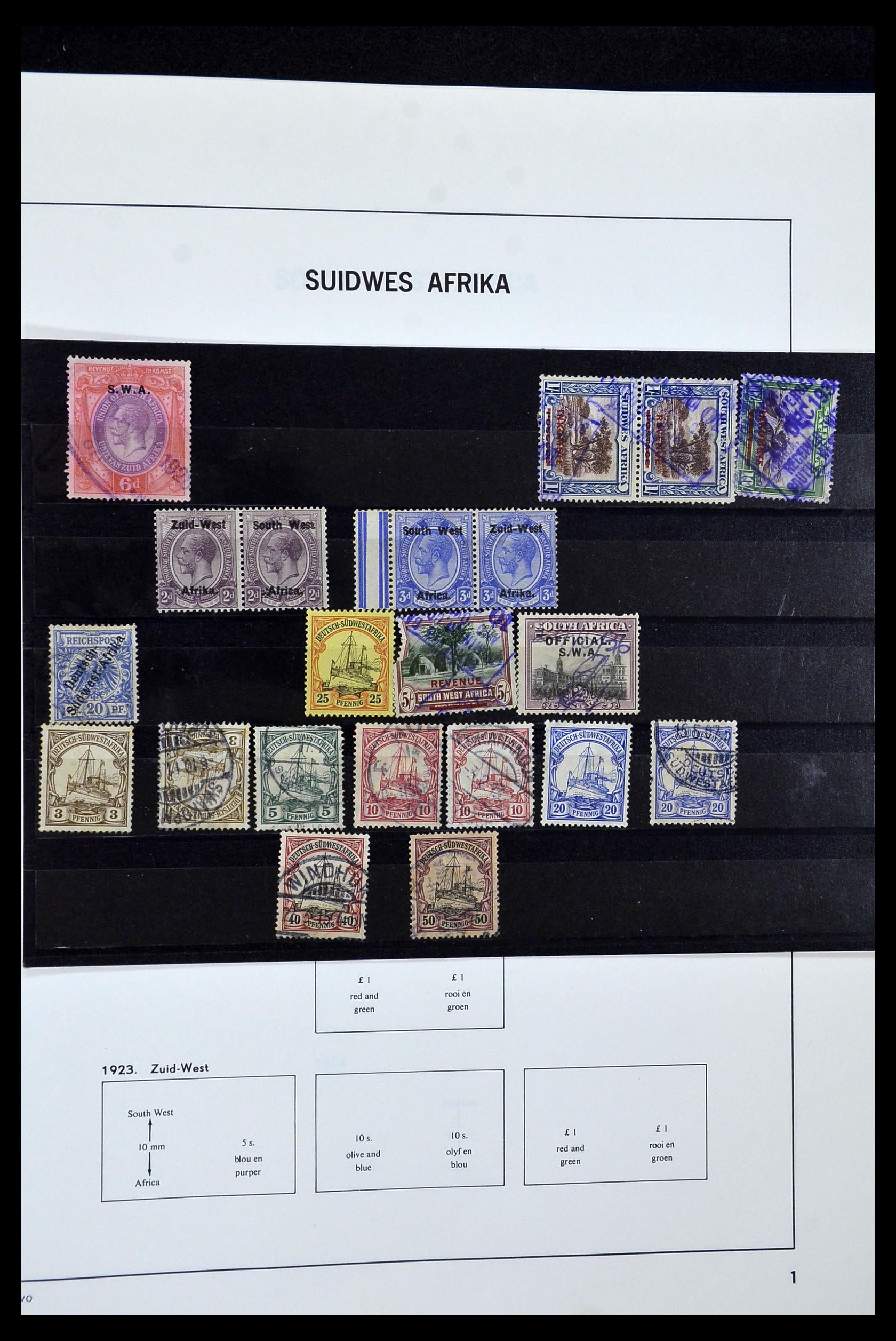 33979 001 - Postzegelverzameling 33979 Zuid West Afrika - Namibië 1923-1996.