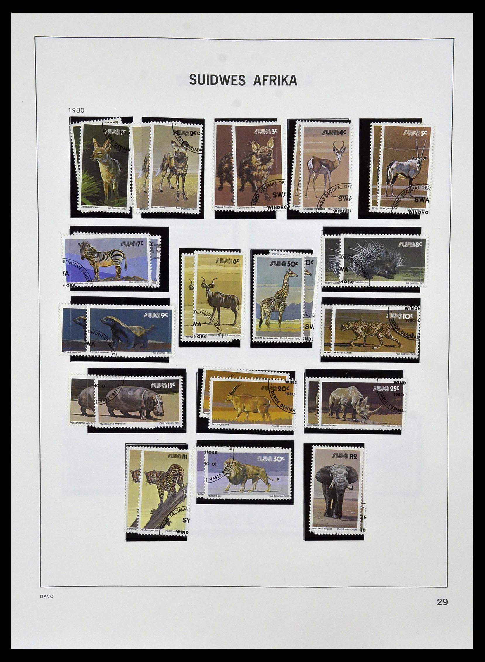 33979 025 - Postzegelverzameling 33979 Zuid West Afrika - Namibië 1923-1996.