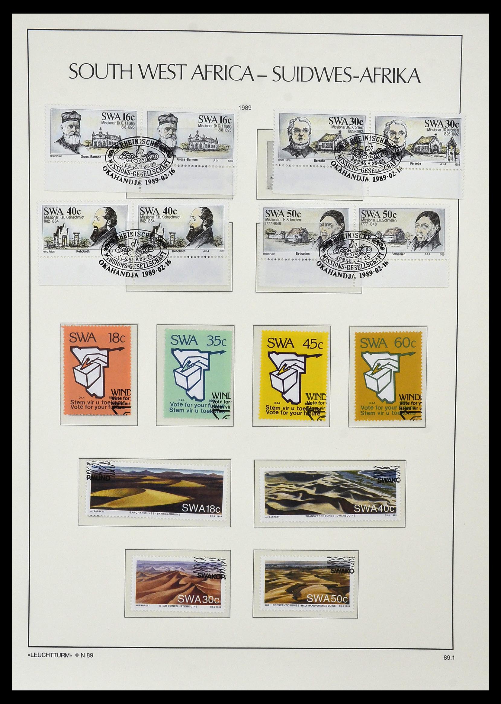 33979 055 - Postzegelverzameling 33979 Zuid West Afrika - Namibië 1923-1996.