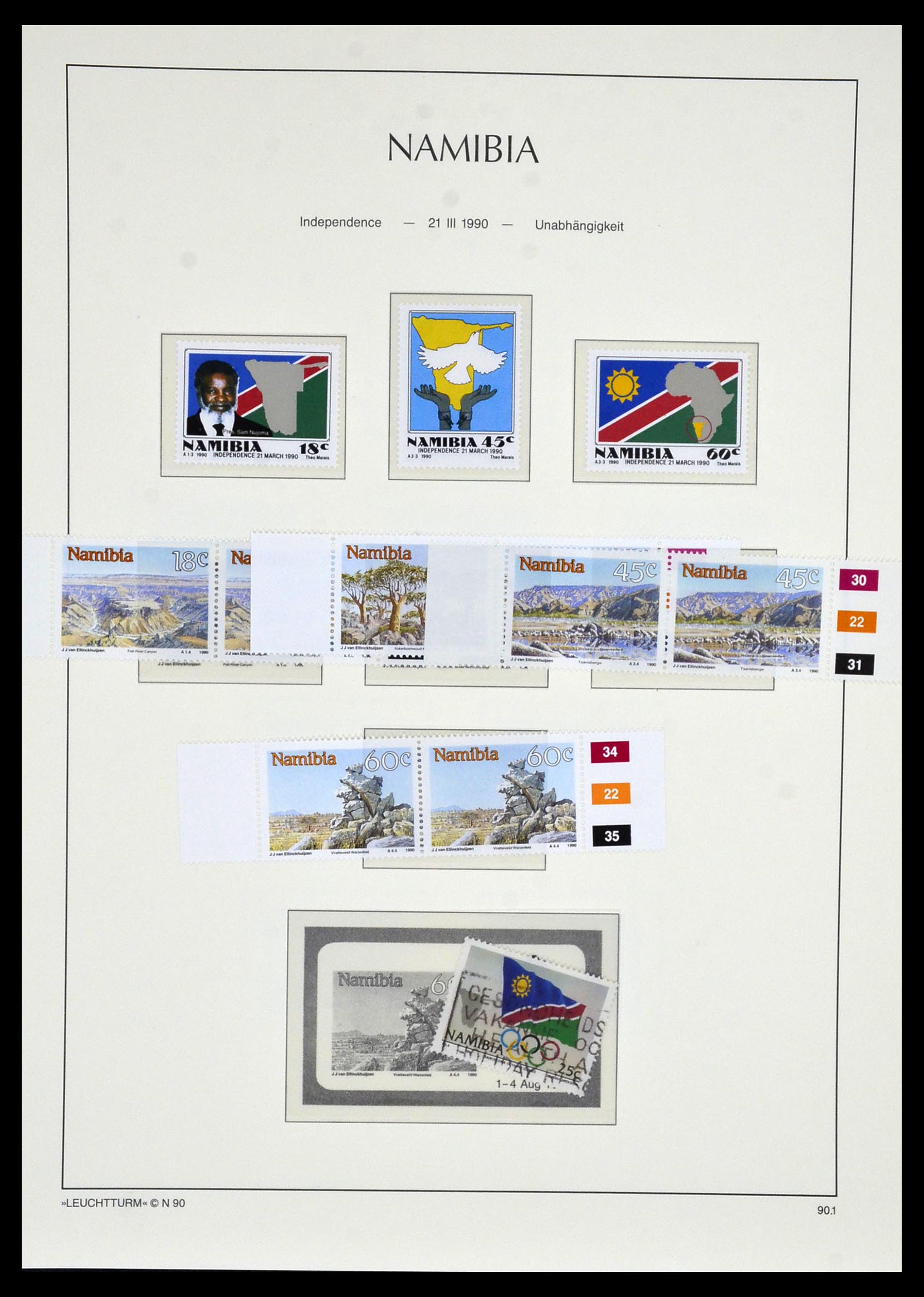 33979 068 - Postzegelverzameling 33979 Zuid West Afrika - Namibië 1923-1996.