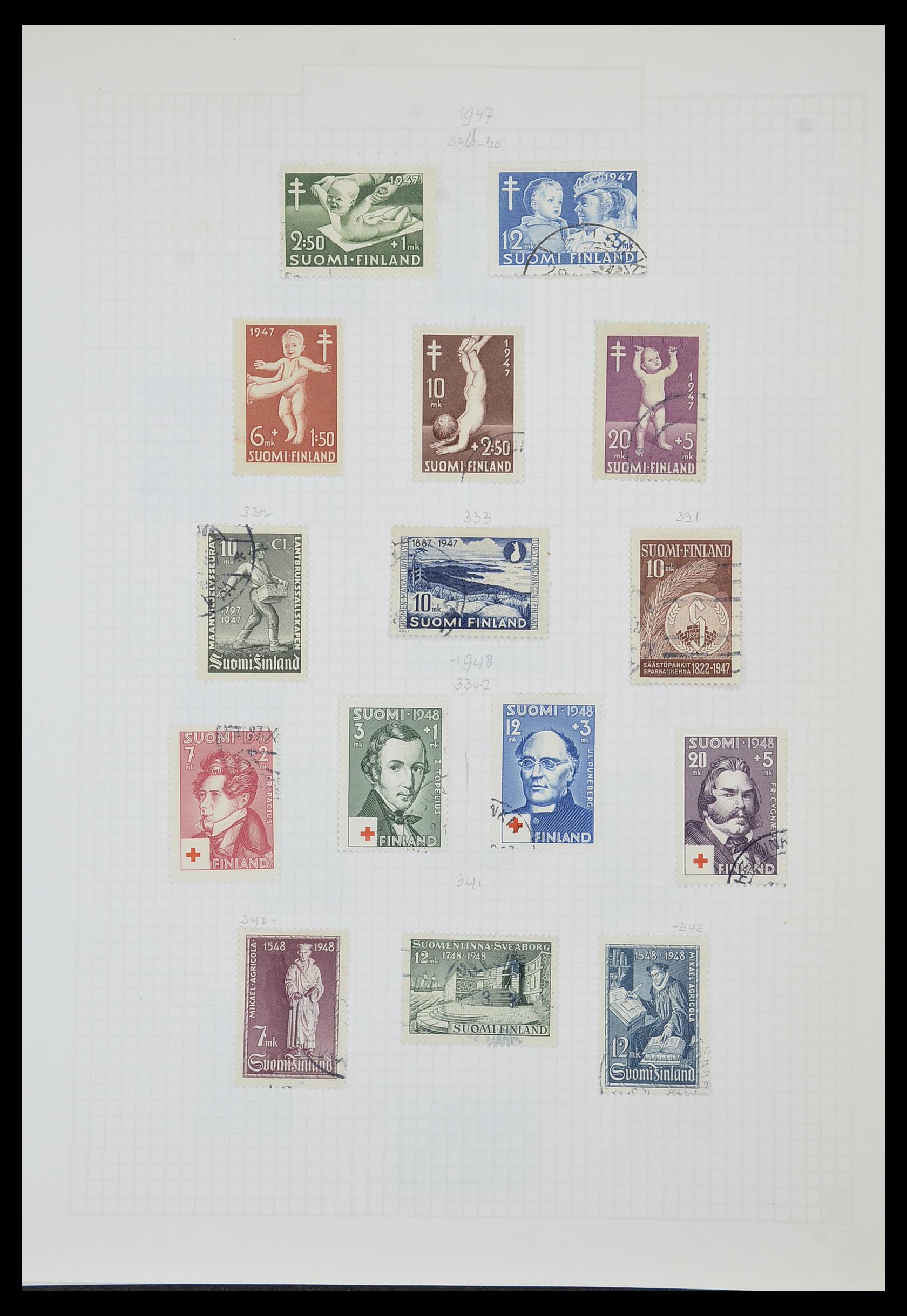 33980 019 - Postzegelverzameling 33980 Finland en Baltische Staten 1866-1990.