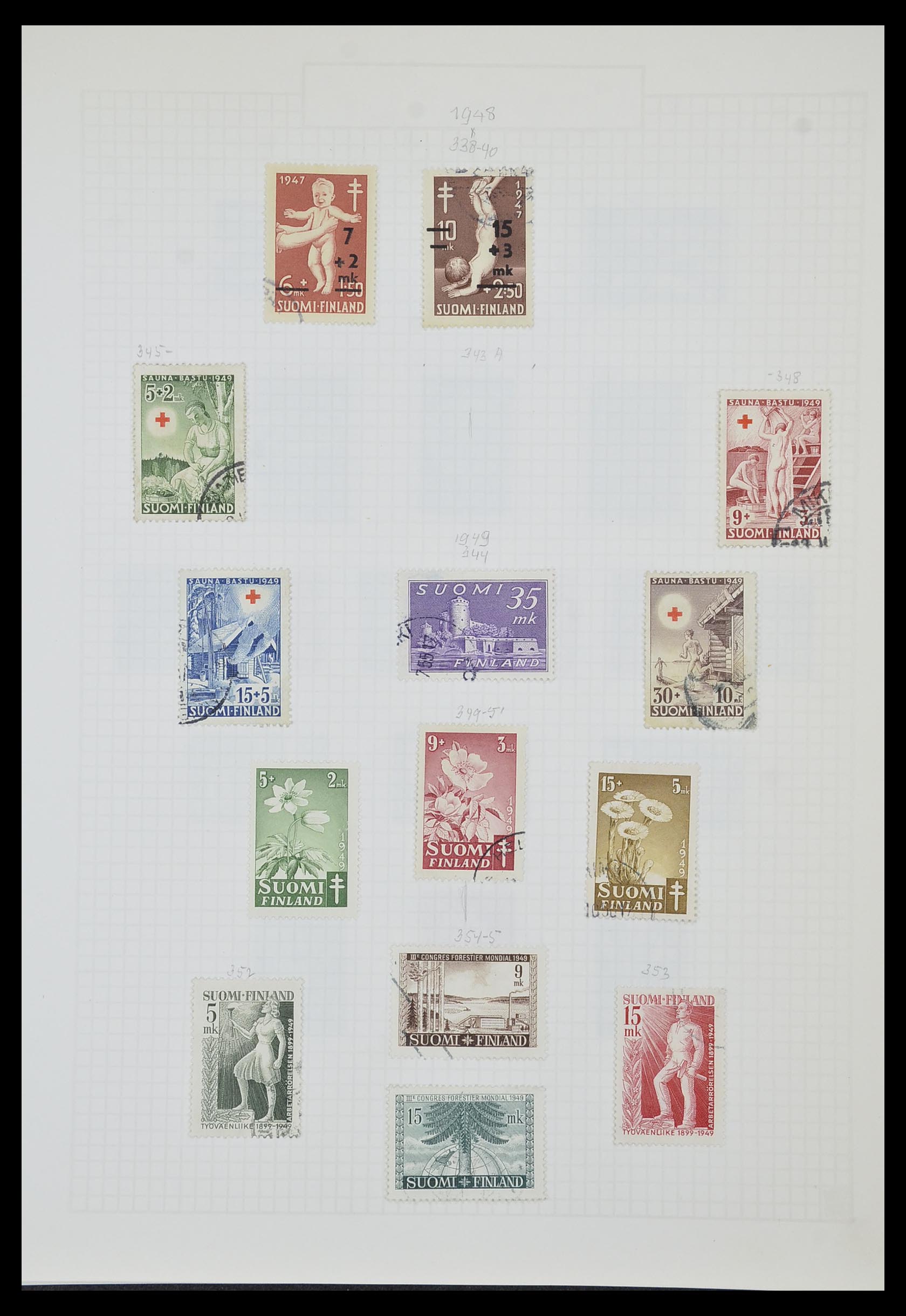 33980 020 - Postzegelverzameling 33980 Finland en Baltische Staten 1866-1990.