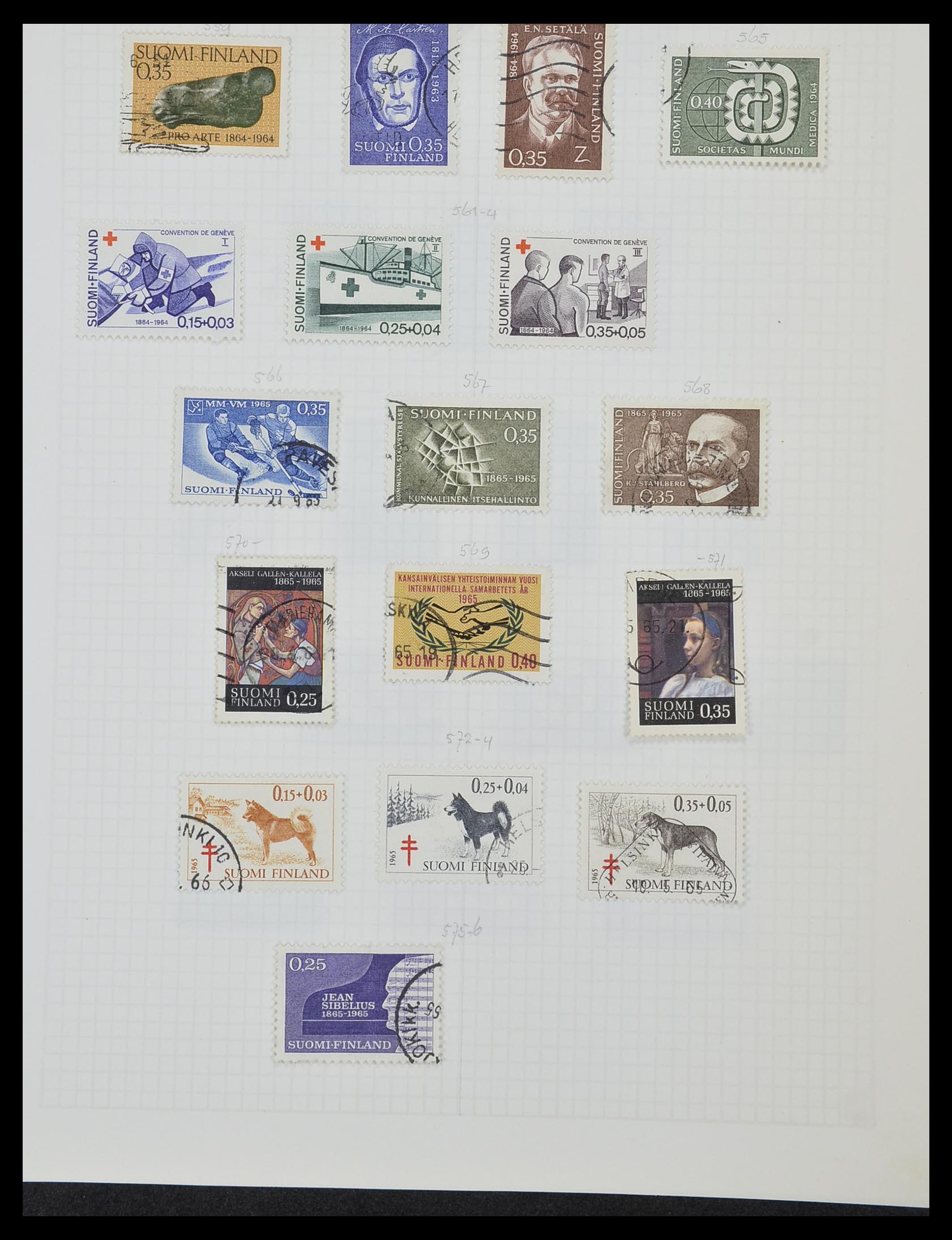 33980 035 - Postzegelverzameling 33980 Finland en Baltische Staten 1866-1990.