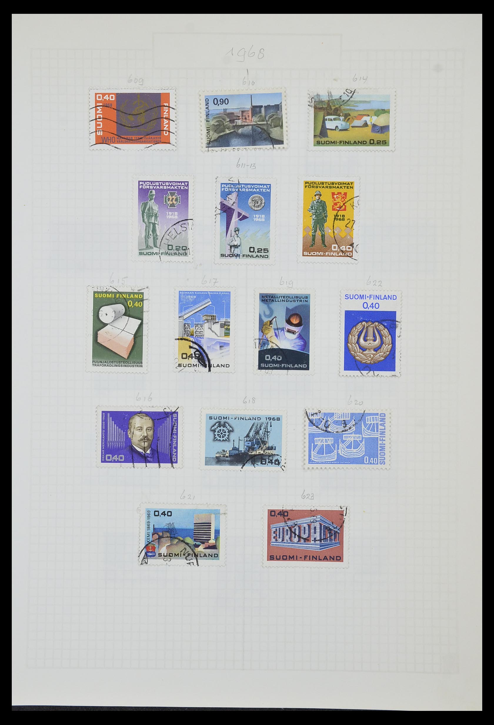 33980 038 - Postzegelverzameling 33980 Finland en Baltische Staten 1866-1990.