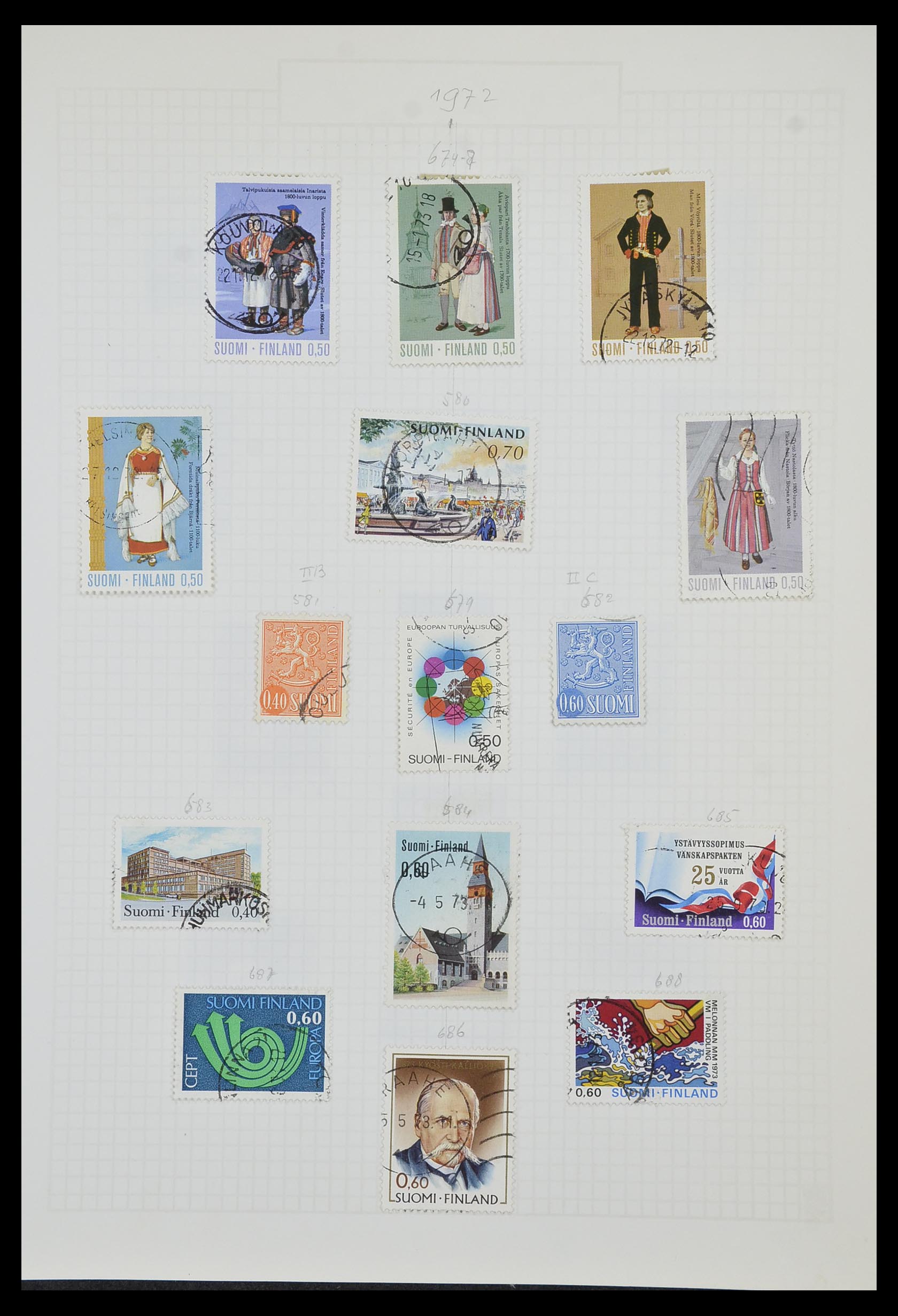 33980 042 - Postzegelverzameling 33980 Finland en Baltische Staten 1866-1990.