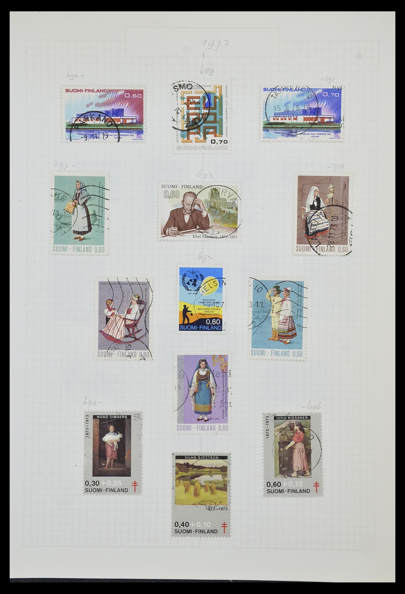 33980 043 - Postzegelverzameling 33980 Finland en Baltische Staten 1866-1990.