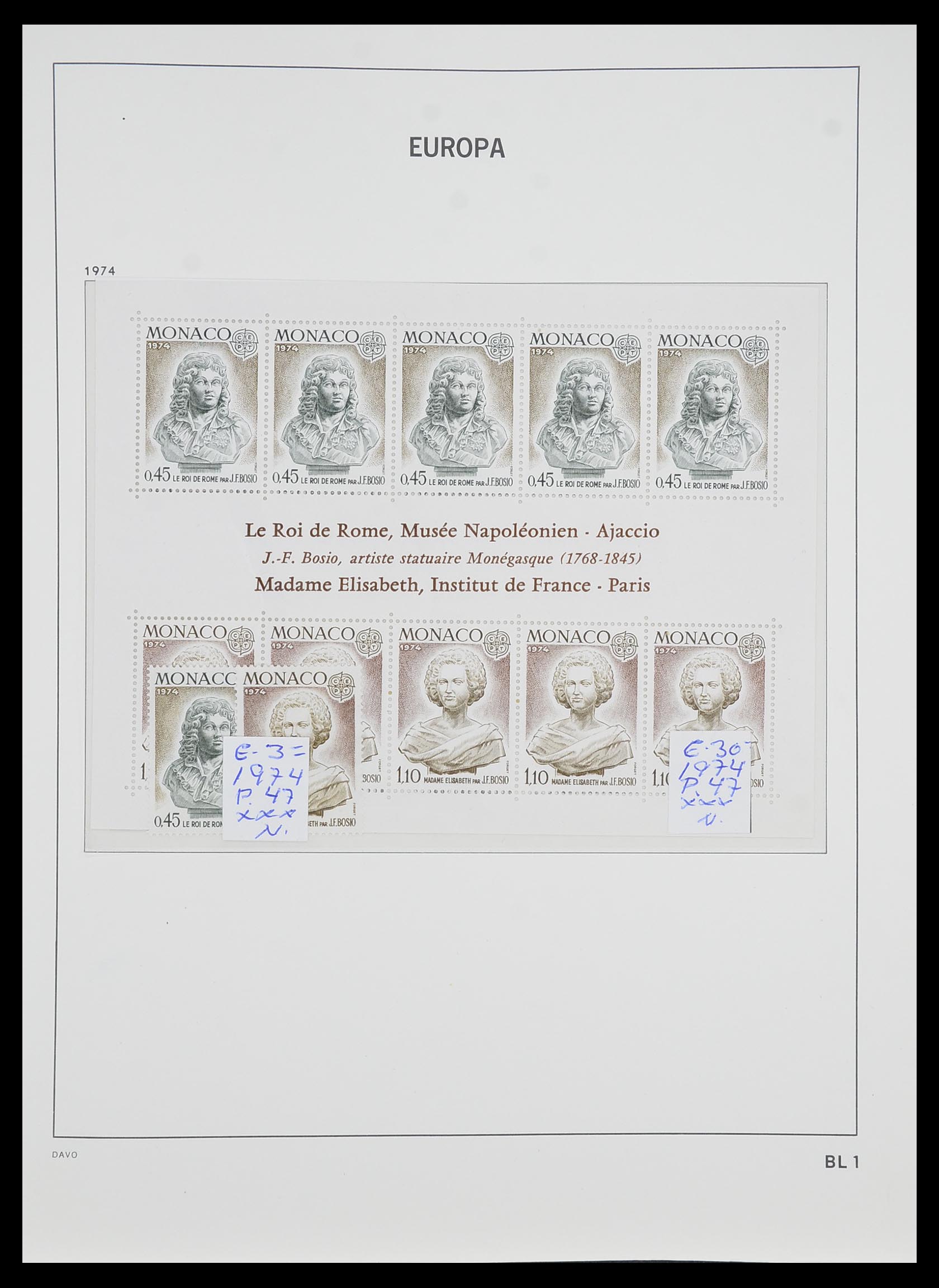 33985 001 - Stamp collection 33985 Europa CEPT souvenir sheets 1974-2014.