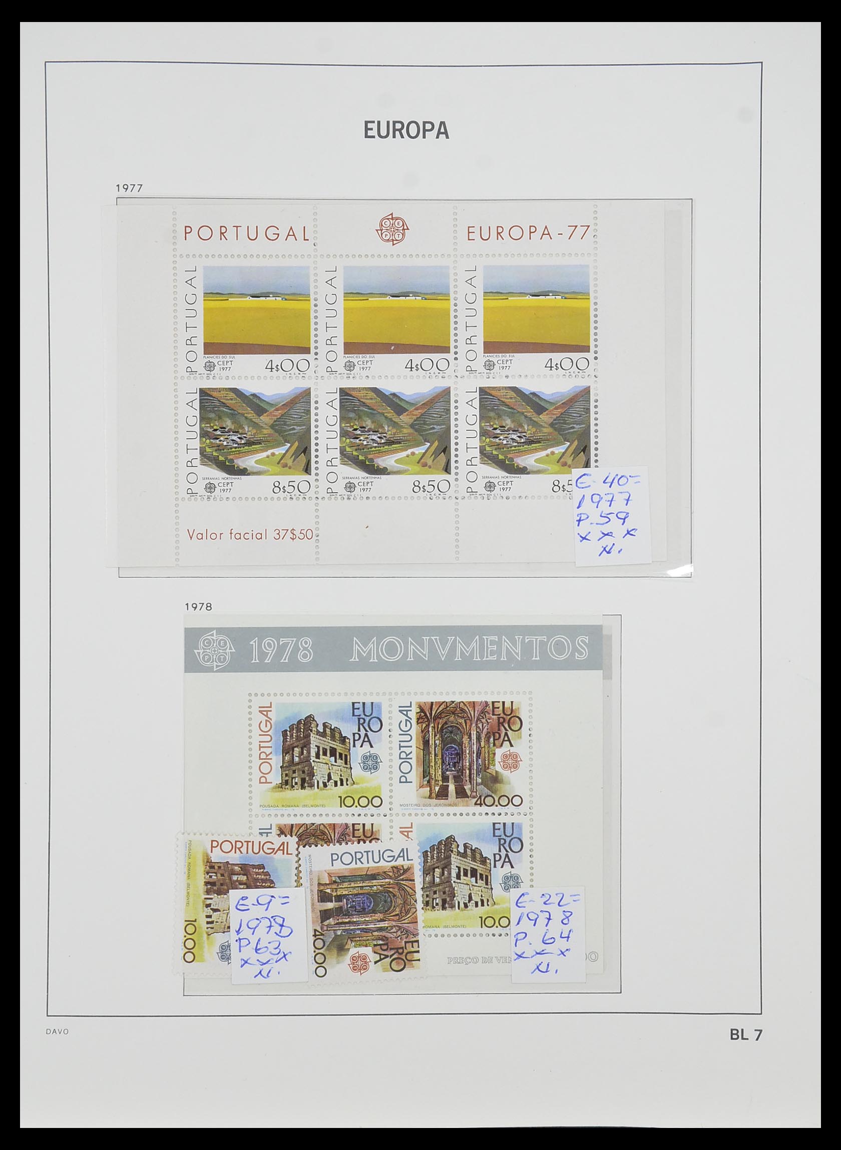 33985 007 - Stamp collection 33985 Europa CEPT souvenir sheets 1974-2014.