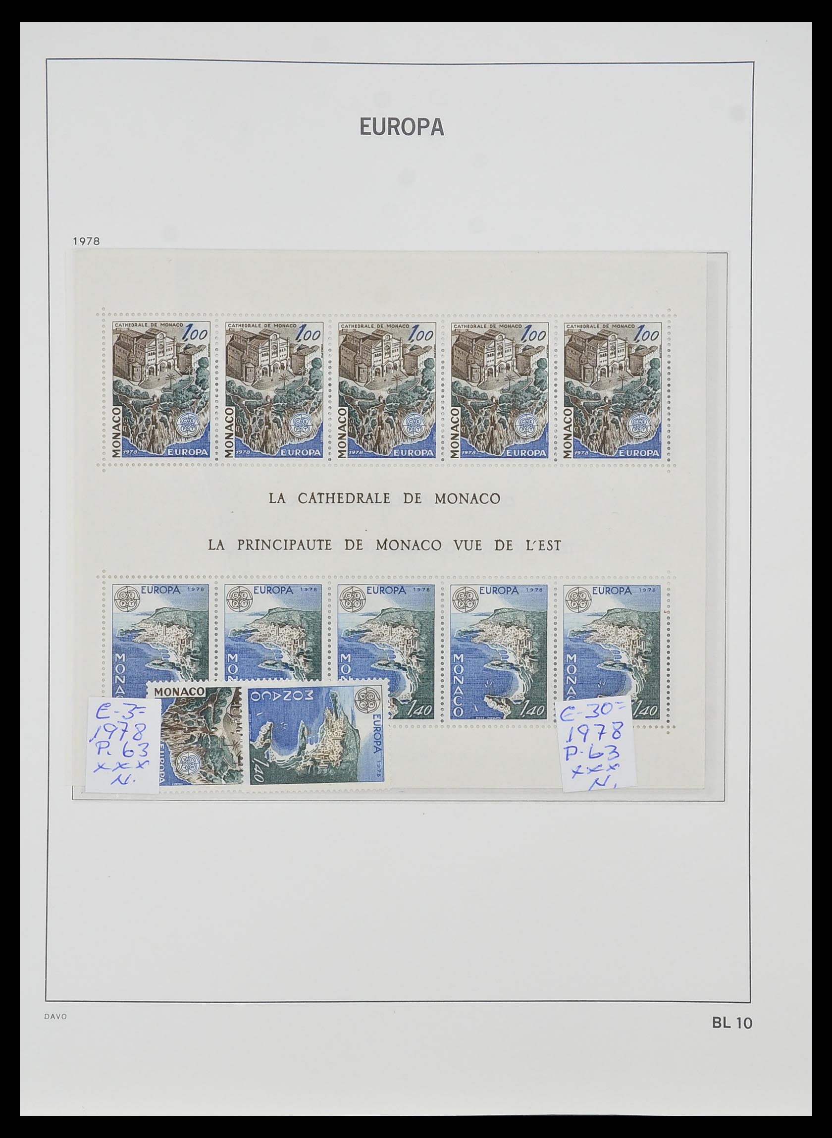 33985 010 - Stamp collection 33985 Europa CEPT souvenir sheets 1974-2014.