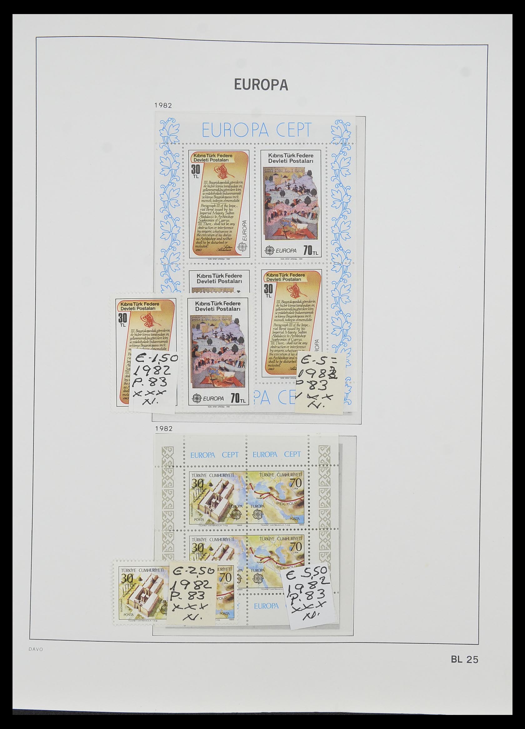 33985 025 - Stamp collection 33985 Europa CEPT souvenir sheets 1974-2014.