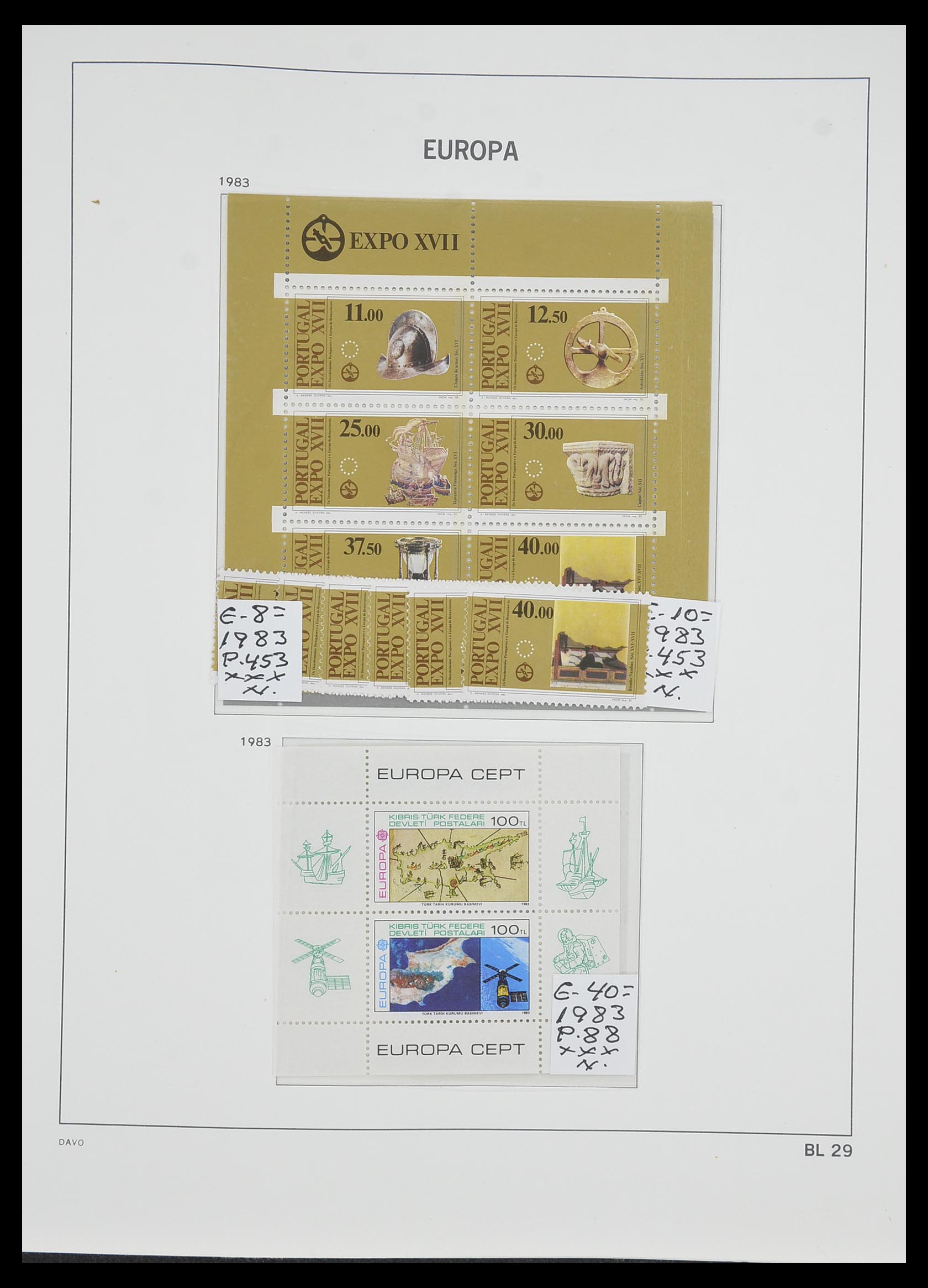 33985 029 - Stamp collection 33985 Europa CEPT souvenir sheets 1974-2014.
