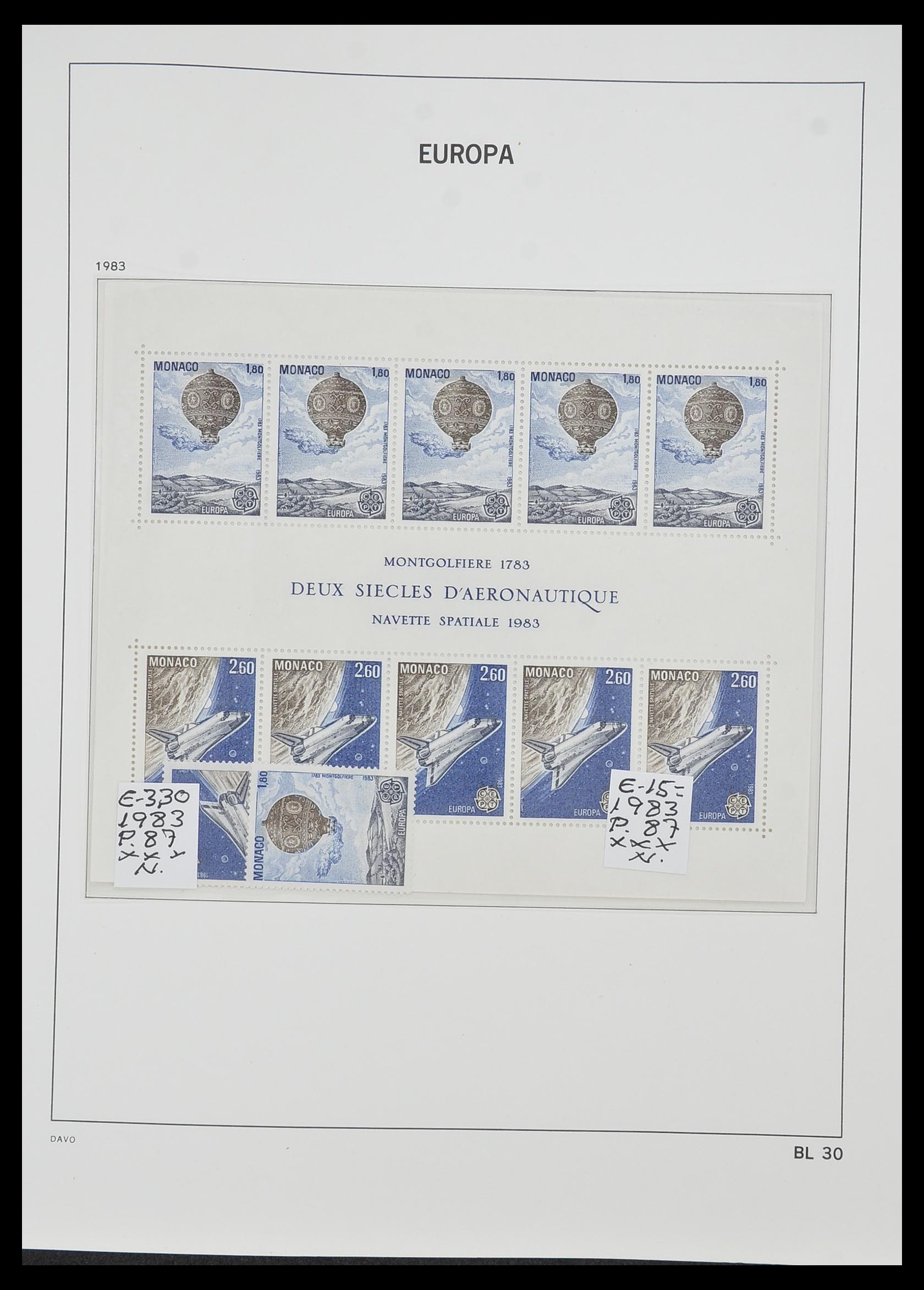 33985 030 - Stamp collection 33985 Europa CEPT souvenir sheets 1974-2014.