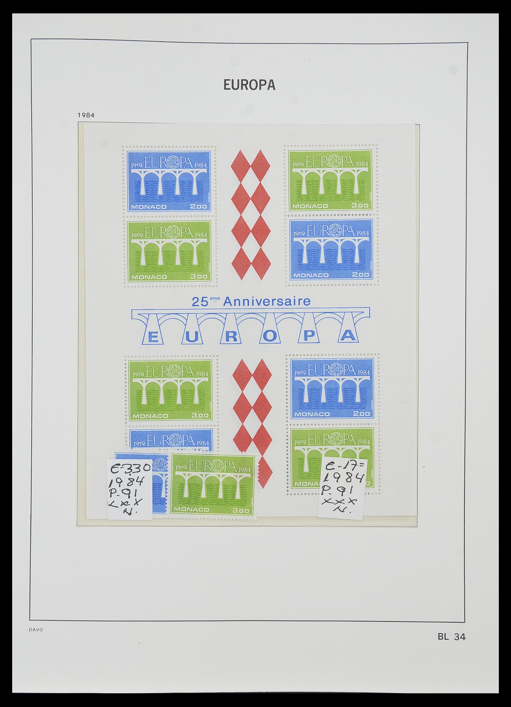 33985 034 - Stamp collection 33985 Europa CEPT souvenir sheets 1974-2014.