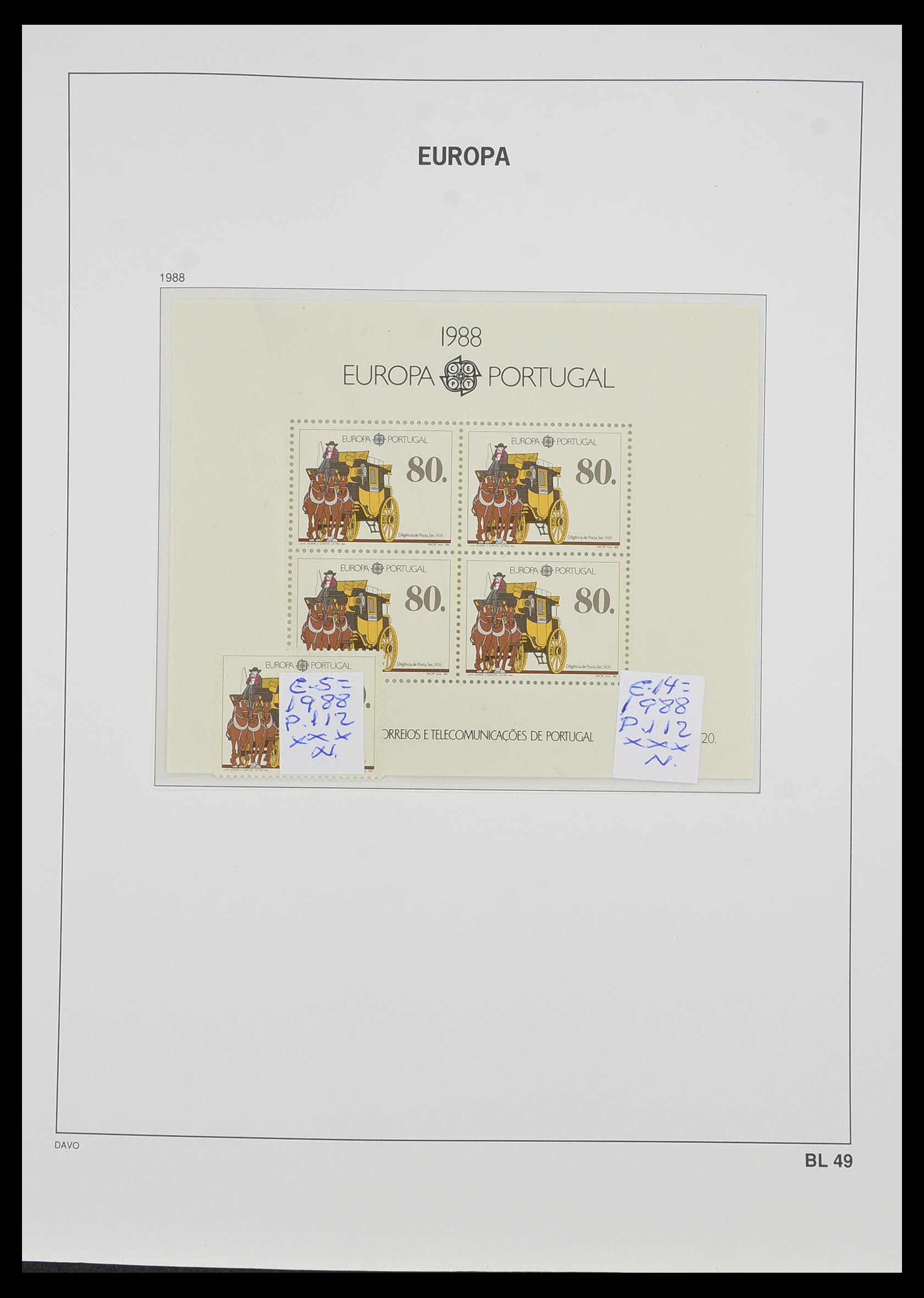 33985 049 - Stamp collection 33985 Europa CEPT souvenir sheets 1974-2014.