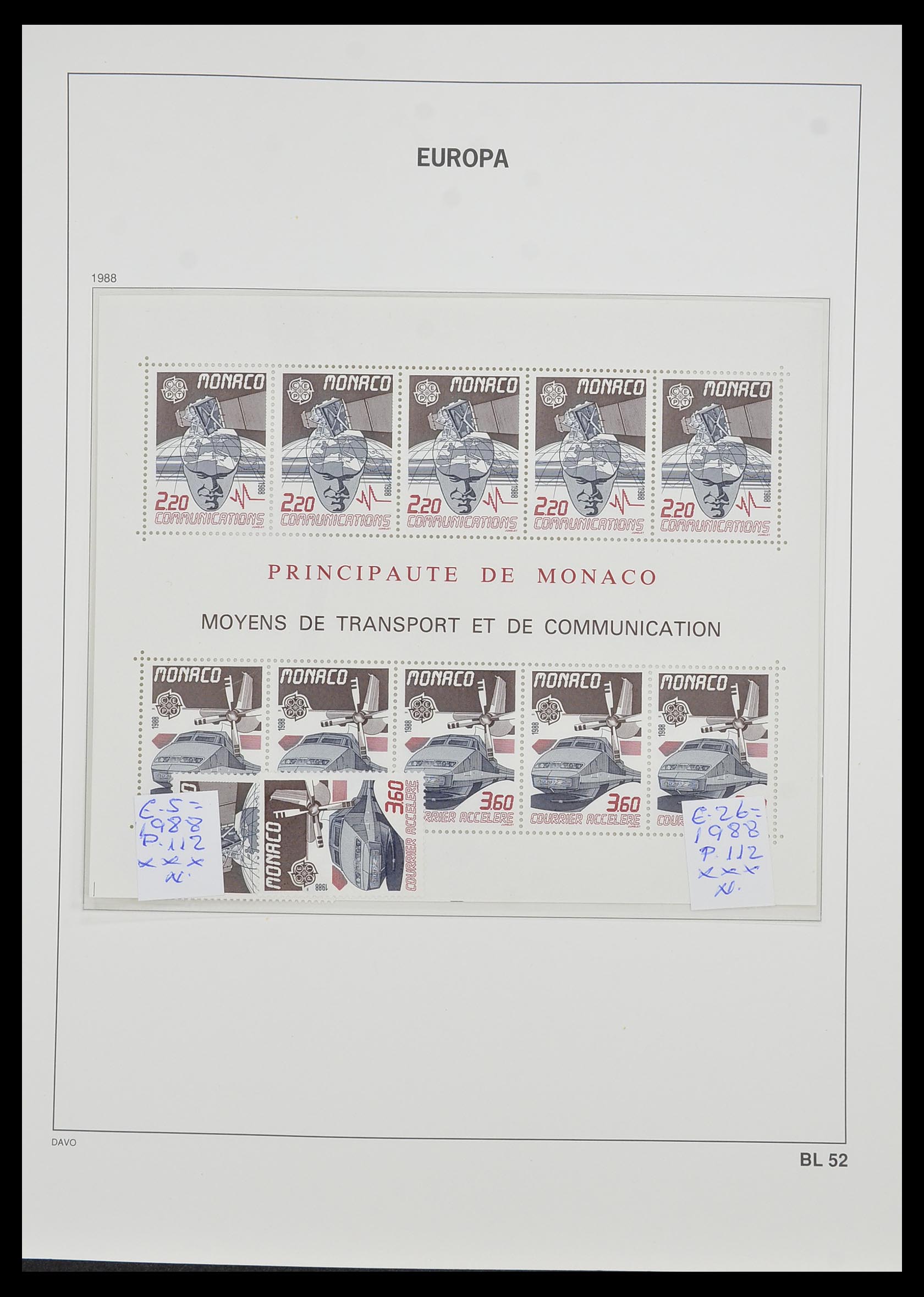33985 052 - Stamp collection 33985 Europa CEPT souvenir sheets 1974-2014.