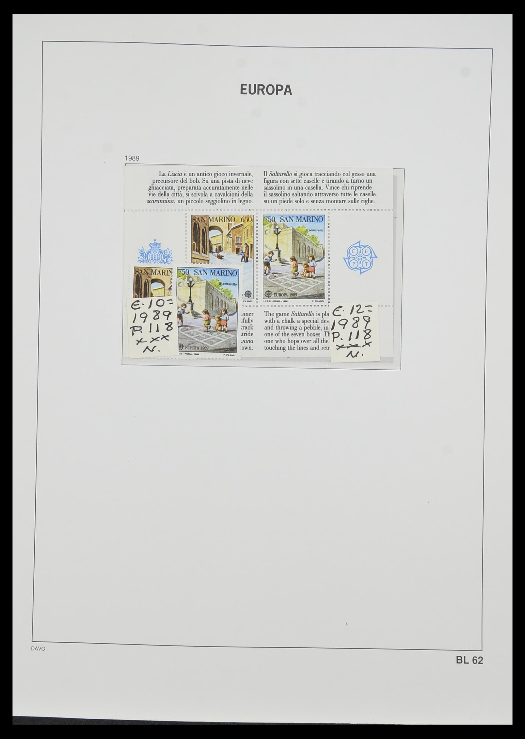 33985 054 - Stamp collection 33985 Europa CEPT souvenir sheets 1974-2014.