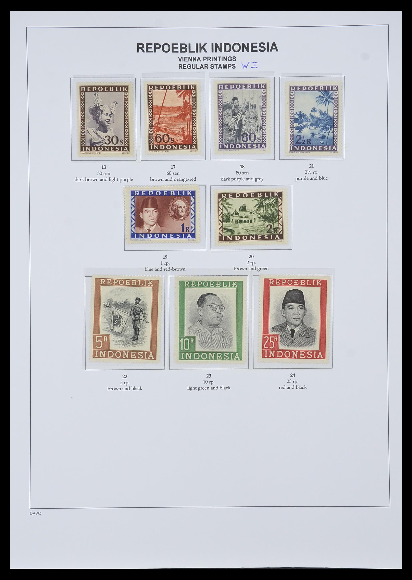 33988 010 - Postzegelverzameling 33988 Weense drukken Indonesië.