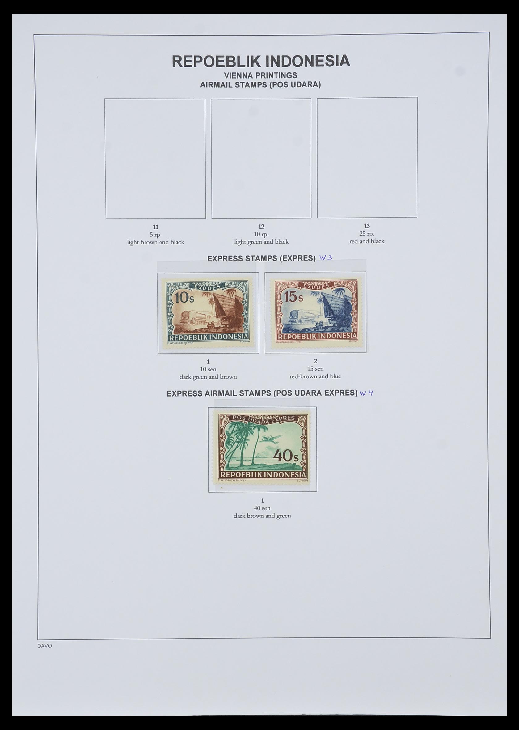 33988 012 - Stamp collection 33988 Vienna printings Indonesia.