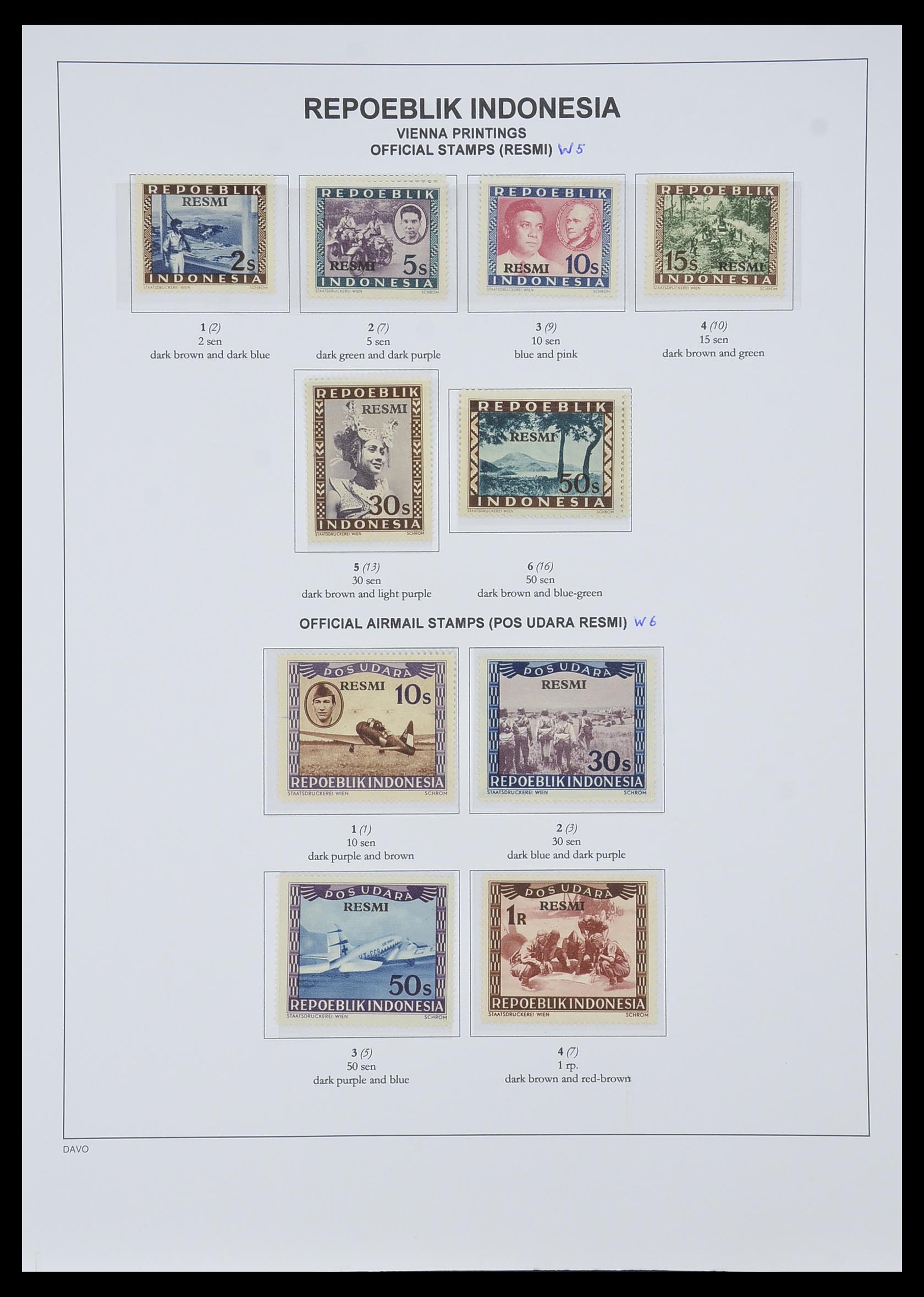33988 014 - Stamp collection 33988 Vienna printings Indonesia.