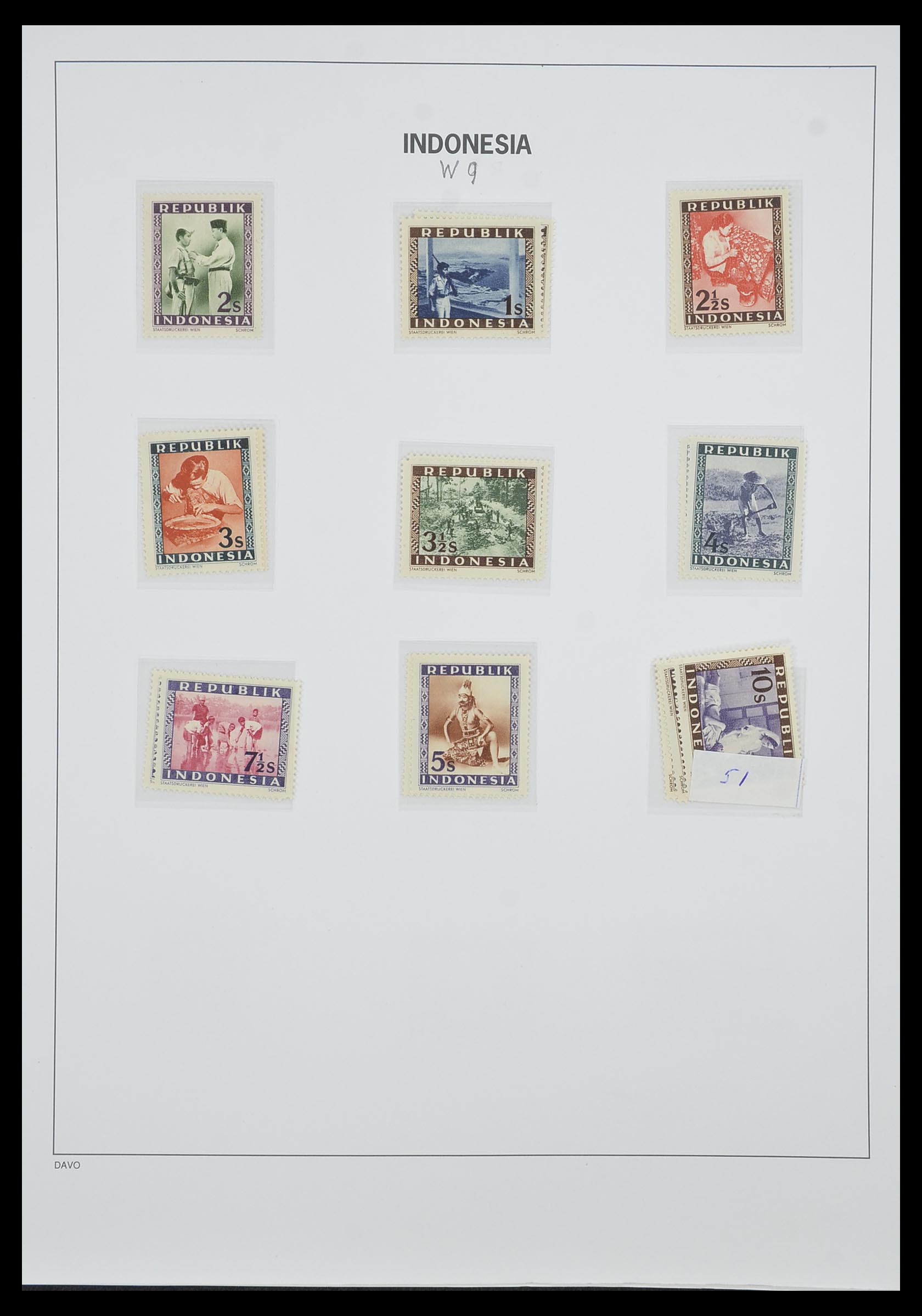 33988 018 - Postzegelverzameling 33988 Weense drukken Indonesië.