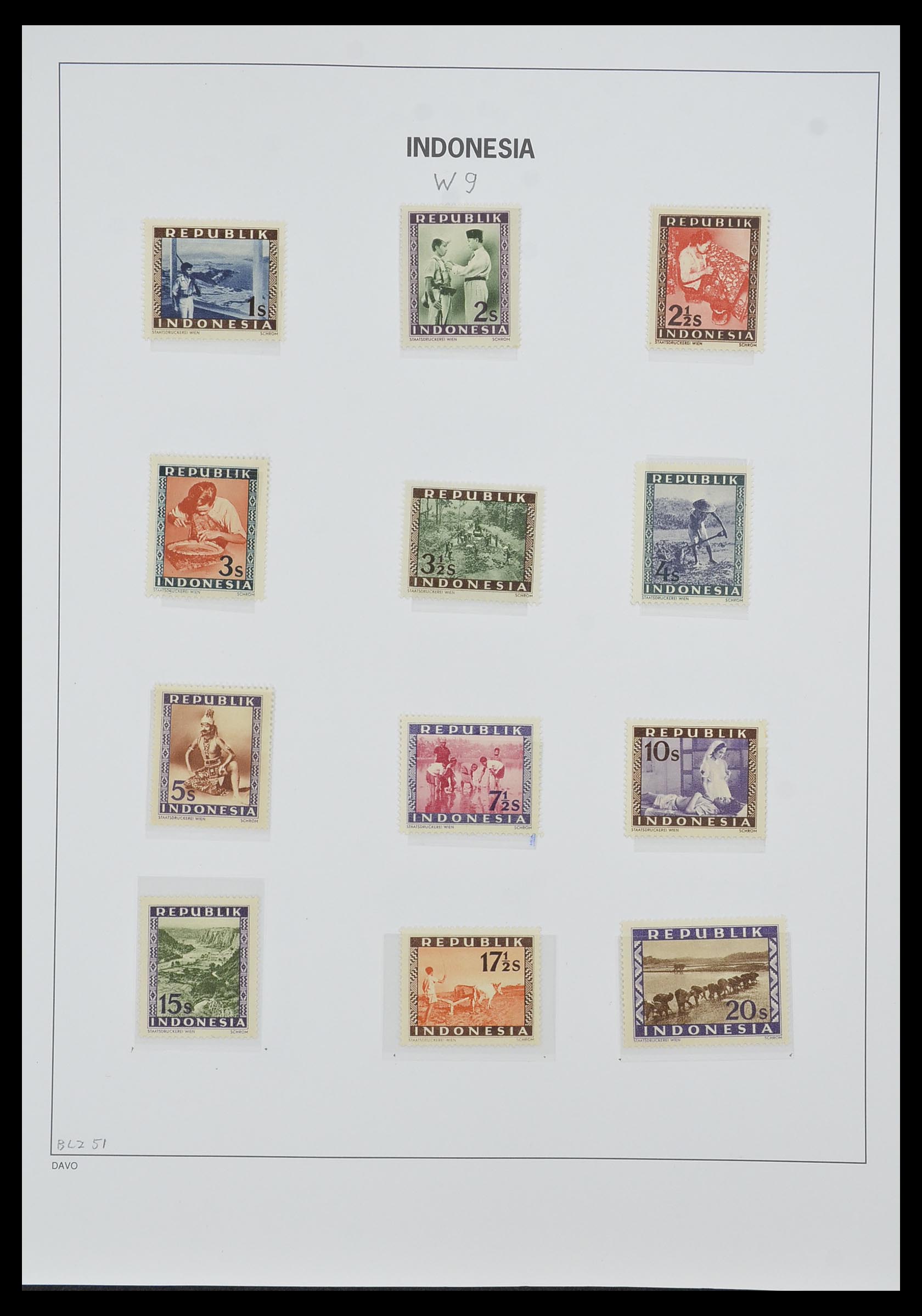 33988 019 - Postzegelverzameling 33988 Weense drukken Indonesië.