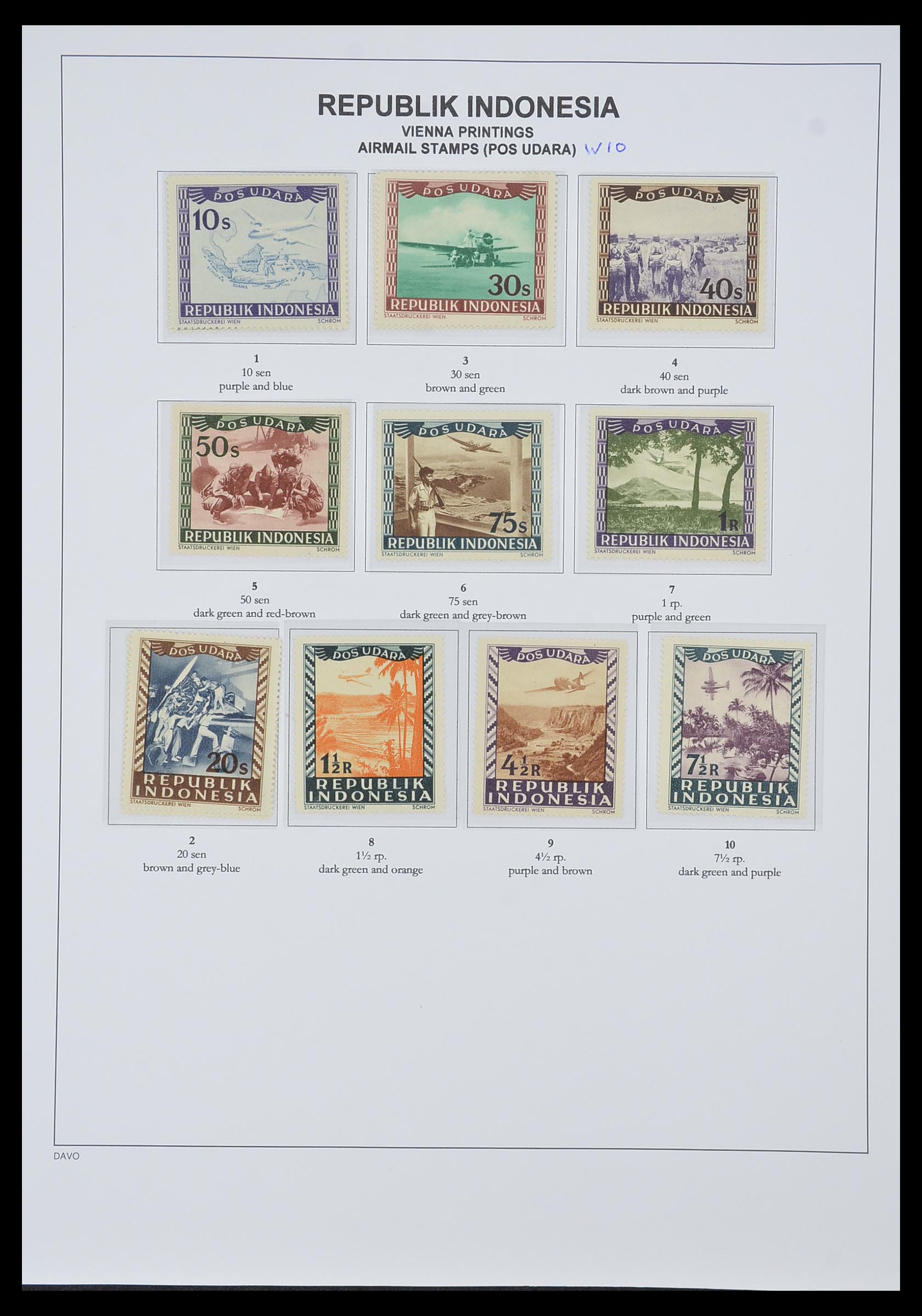 33988 021 - Postzegelverzameling 33988 Weense drukken Indonesië.