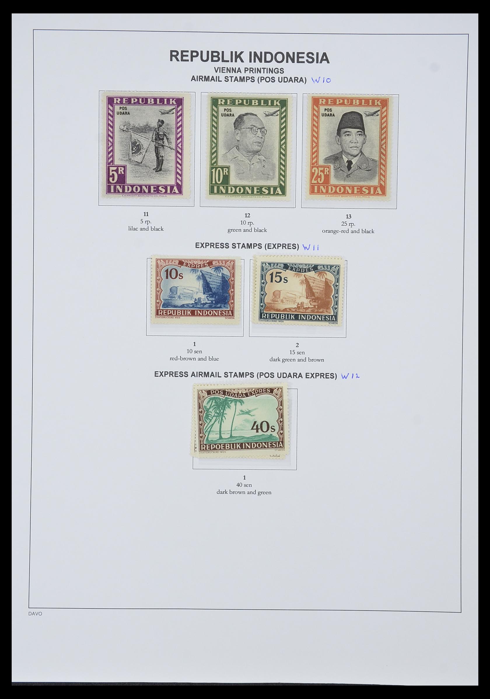 33988 022 - Stamp collection 33988 Vienna printings Indonesia.