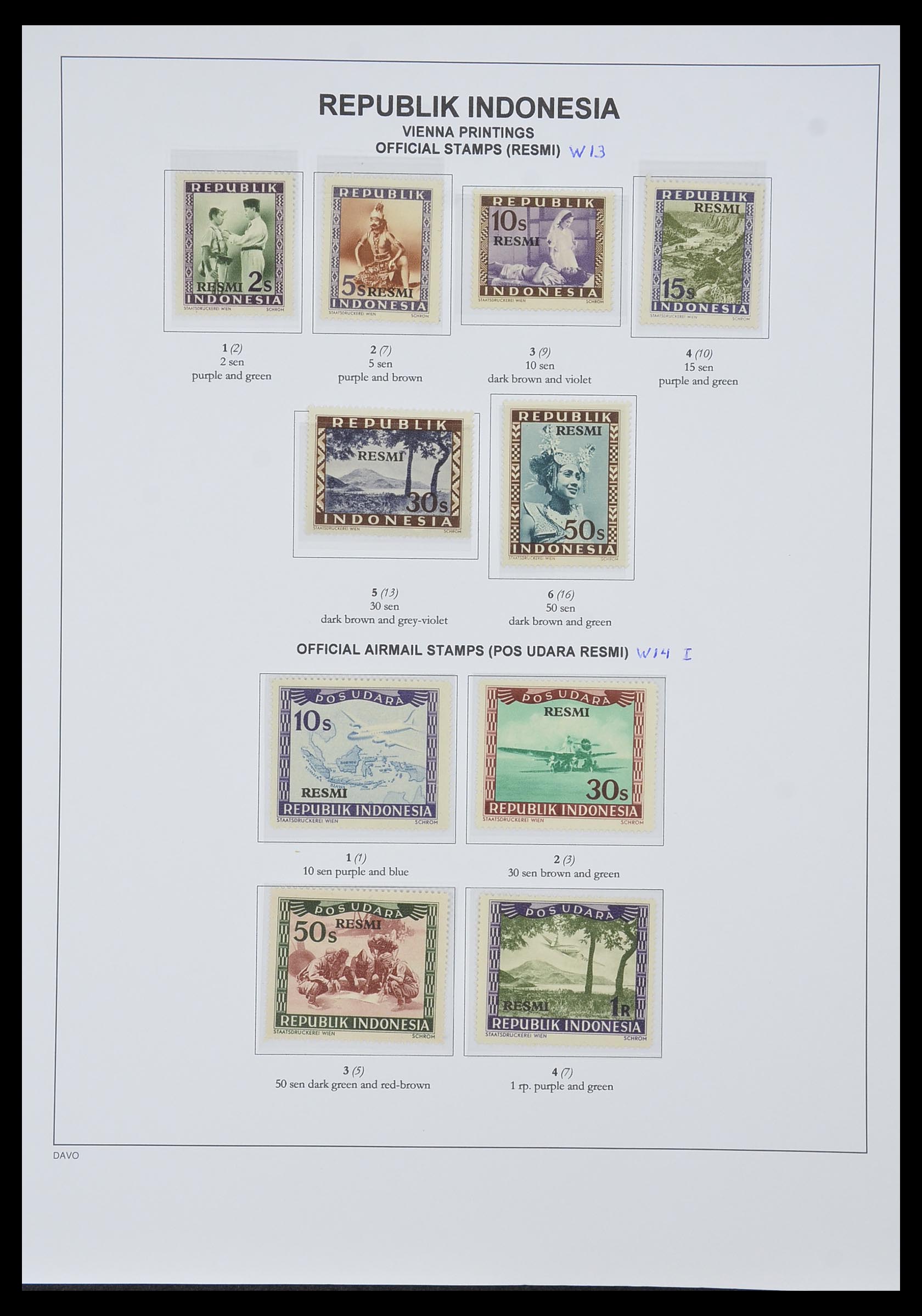 33988 023 - Stamp collection 33988 Vienna printings Indonesia.