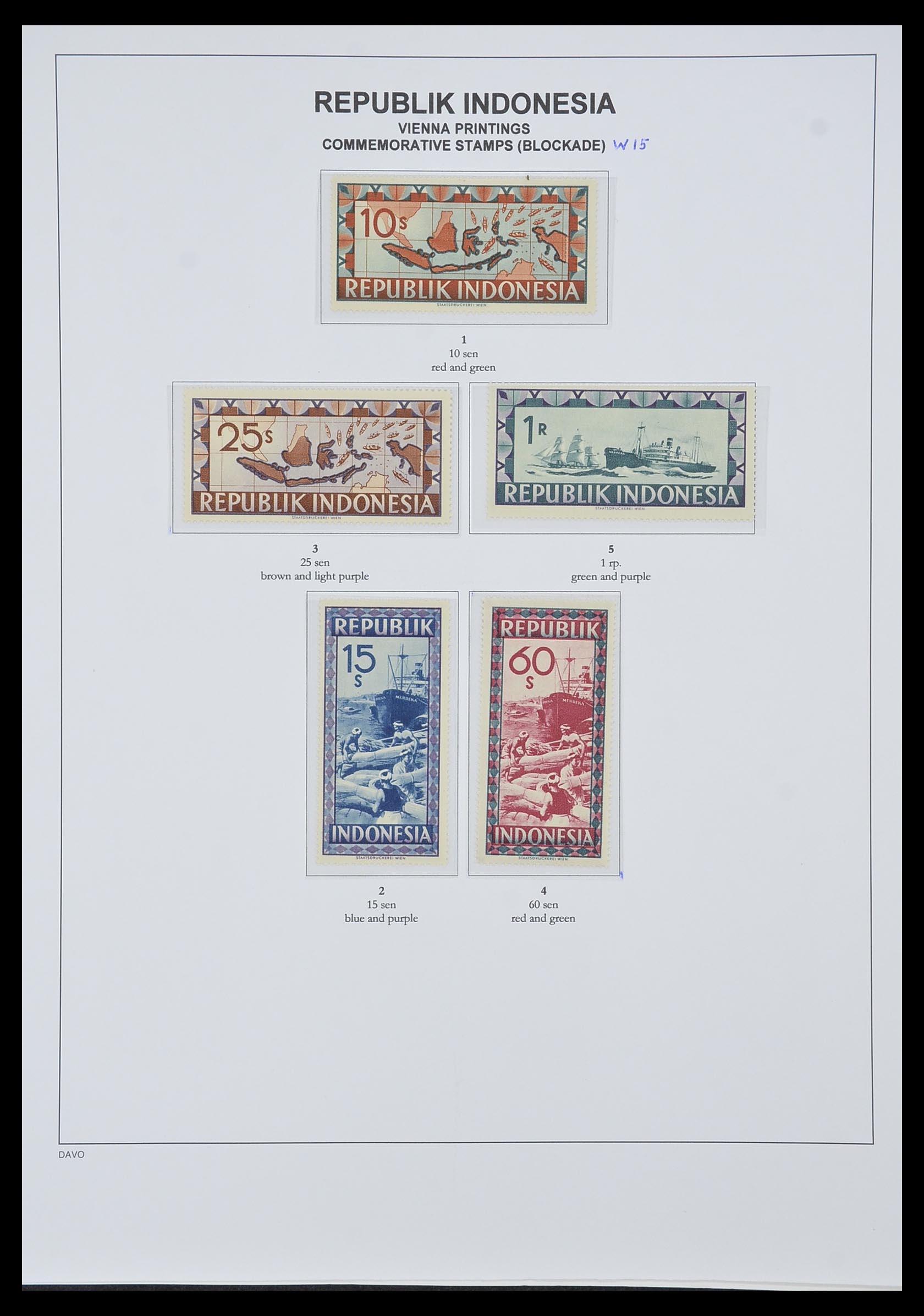 33988 025 - Stamp collection 33988 Vienna printings Indonesia.