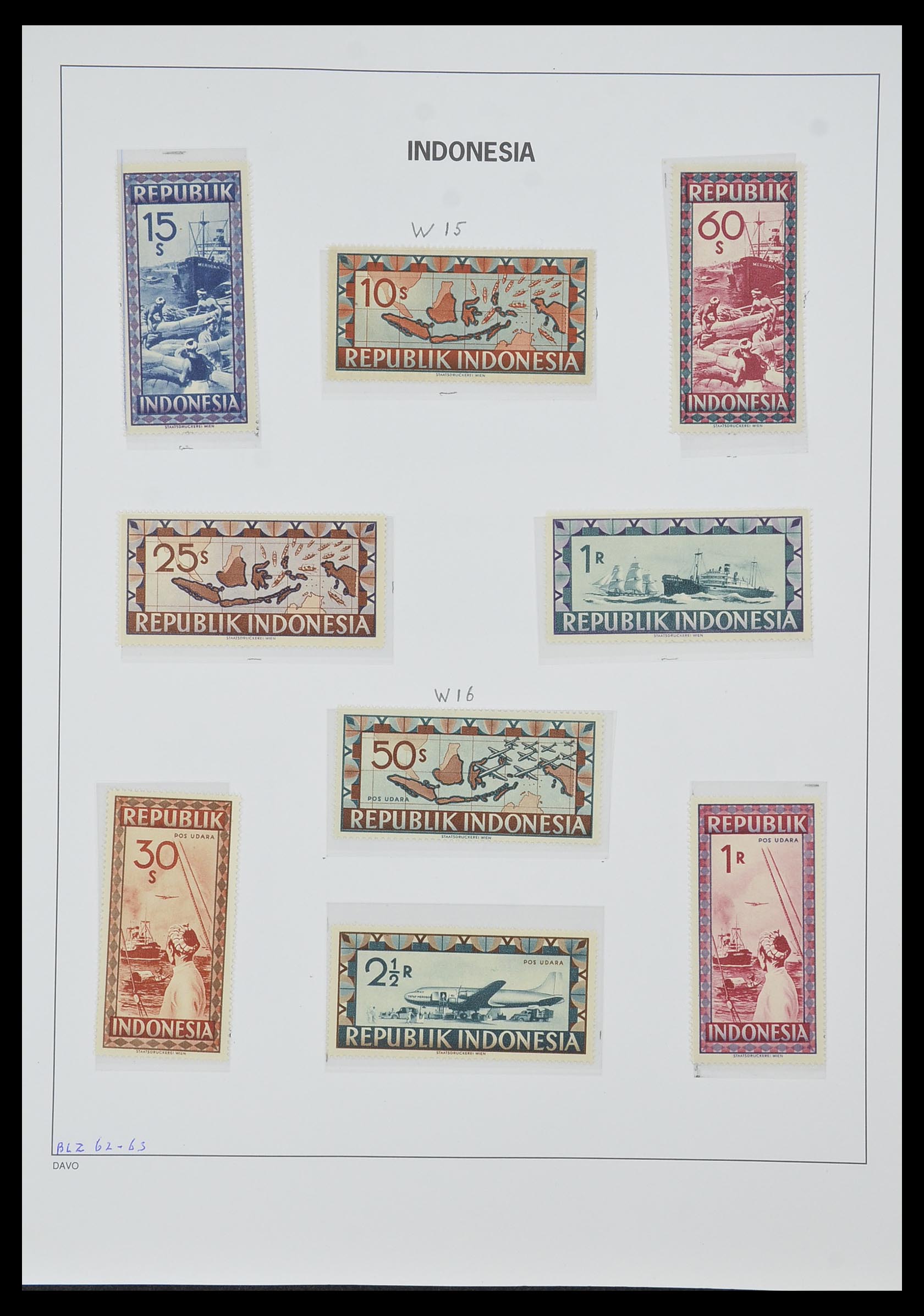 33988 026 - Postzegelverzameling 33988 Weense drukken Indonesië.