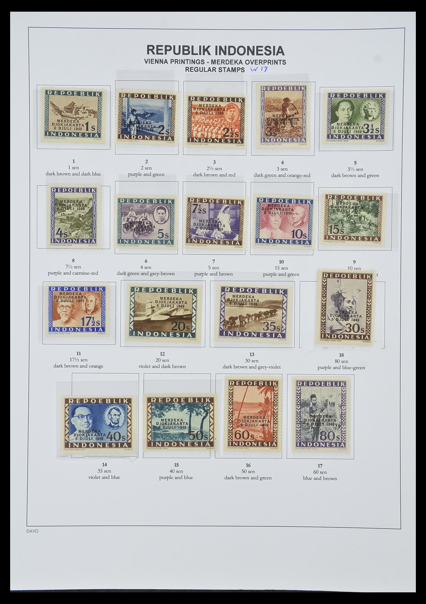 33988 032 - Postzegelverzameling 33988 Weense drukken Indonesië.