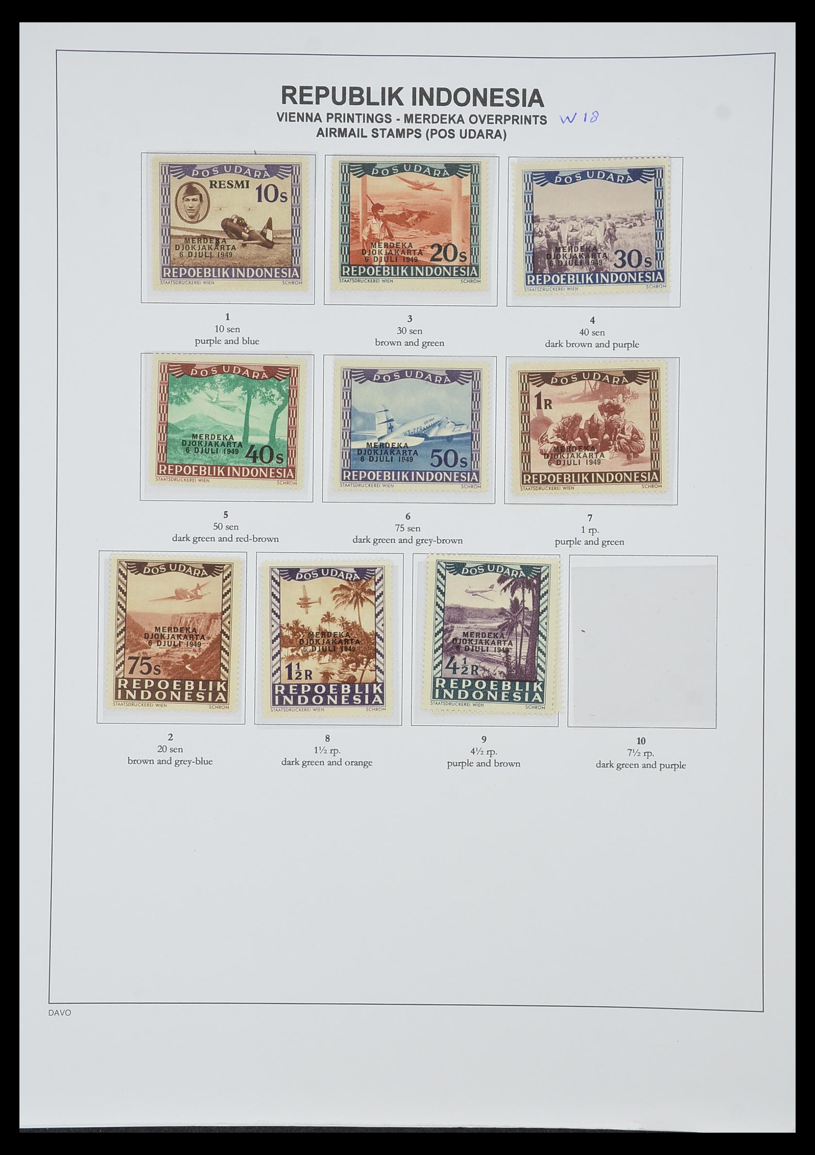33988 034 - Postzegelverzameling 33988 Weense drukken Indonesië.