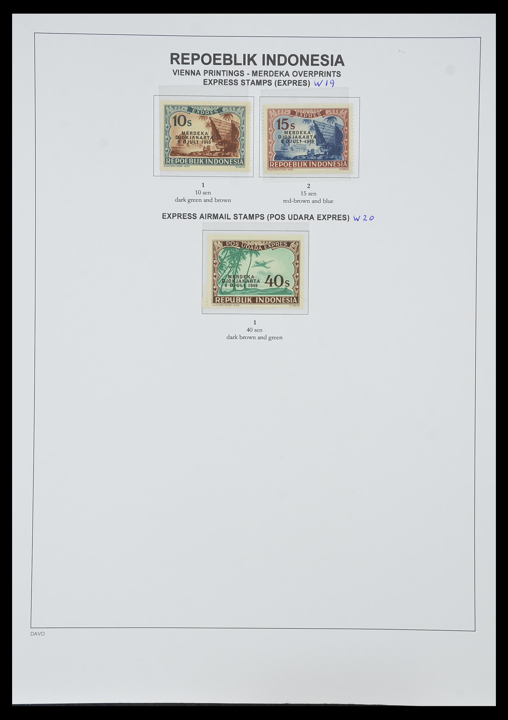 33988 035 - Postzegelverzameling 33988 Weense drukken Indonesië.