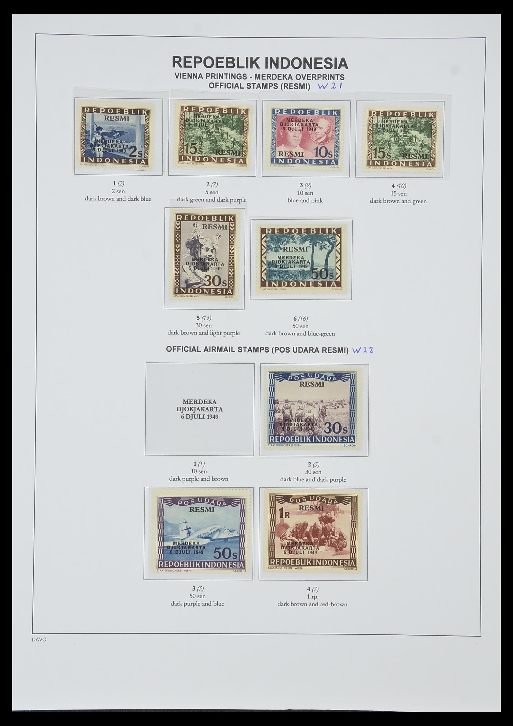 33988 036 - Postzegelverzameling 33988 Weense drukken Indonesië.