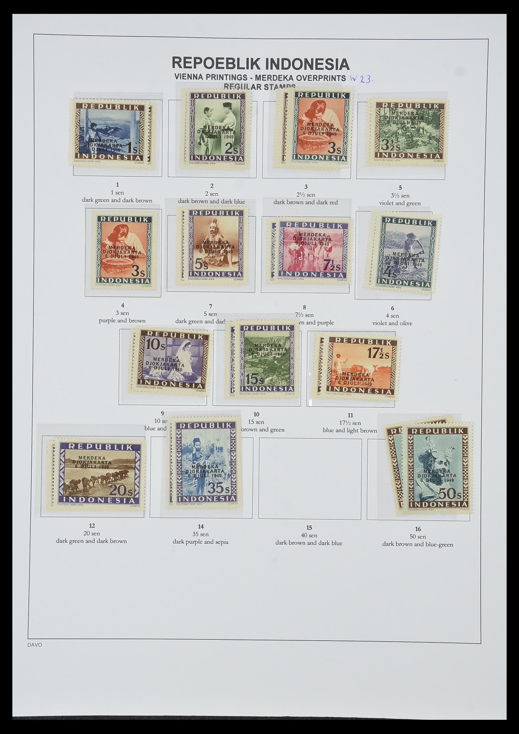 33988 037 - Postzegelverzameling 33988 Weense drukken Indonesië.