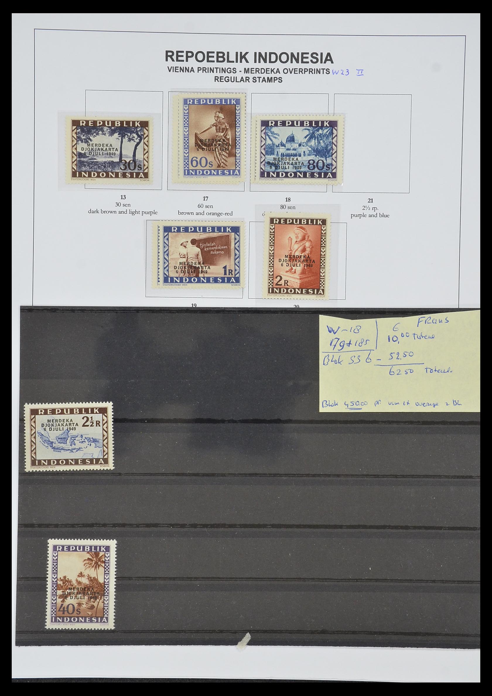 33988 038 - Postzegelverzameling 33988 Weense drukken Indonesië.