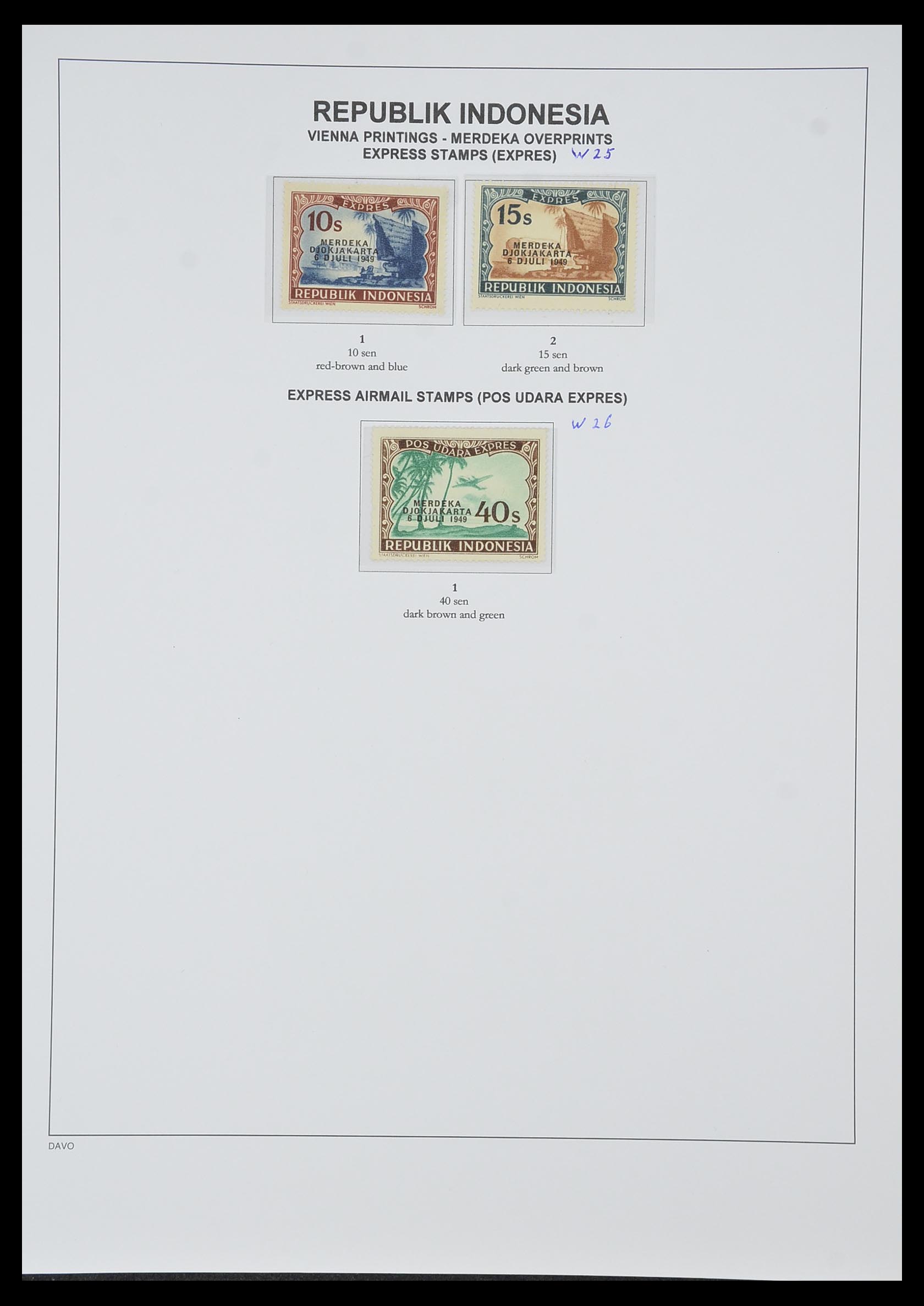 33988 040 - Postzegelverzameling 33988 Weense drukken Indonesië.