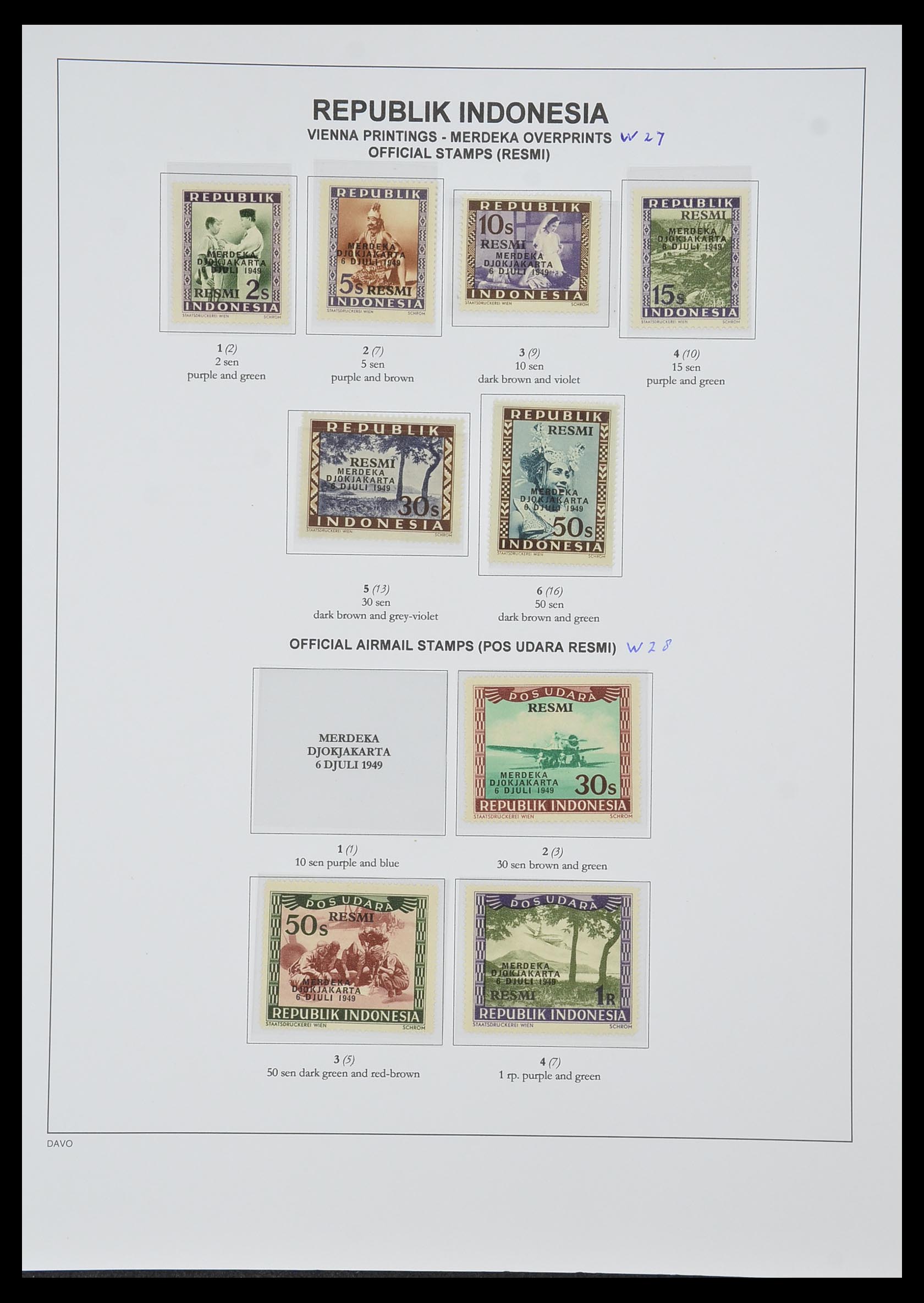 33988 041 - Postzegelverzameling 33988 Weense drukken Indonesië.