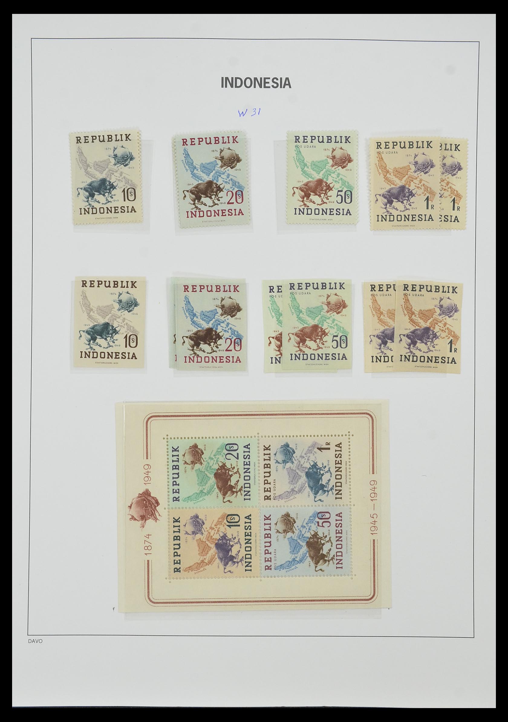 33988 044 - Postzegelverzameling 33988 Weense drukken Indonesië.