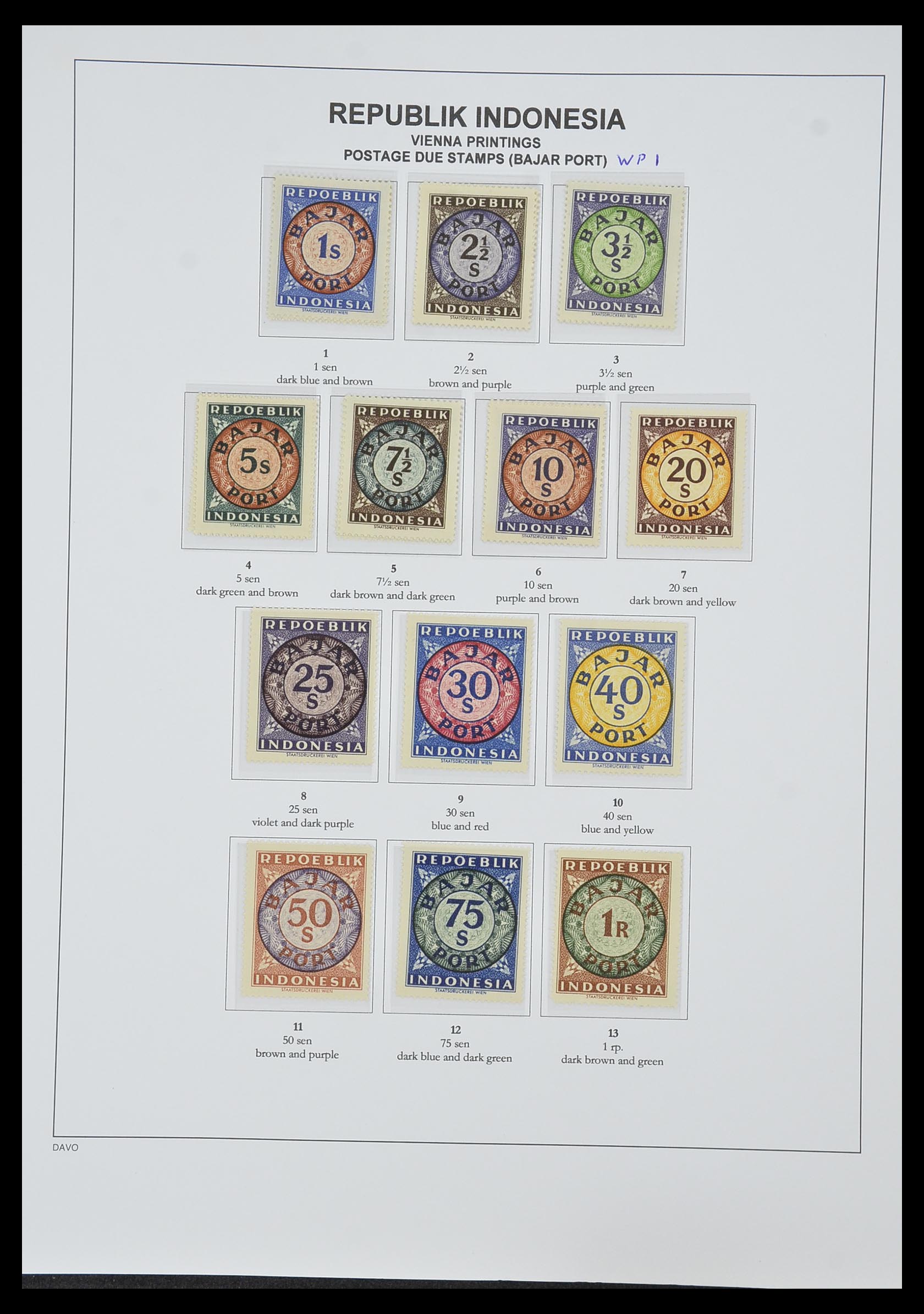33988 054 - Postzegelverzameling 33988 Weense drukken Indonesië.