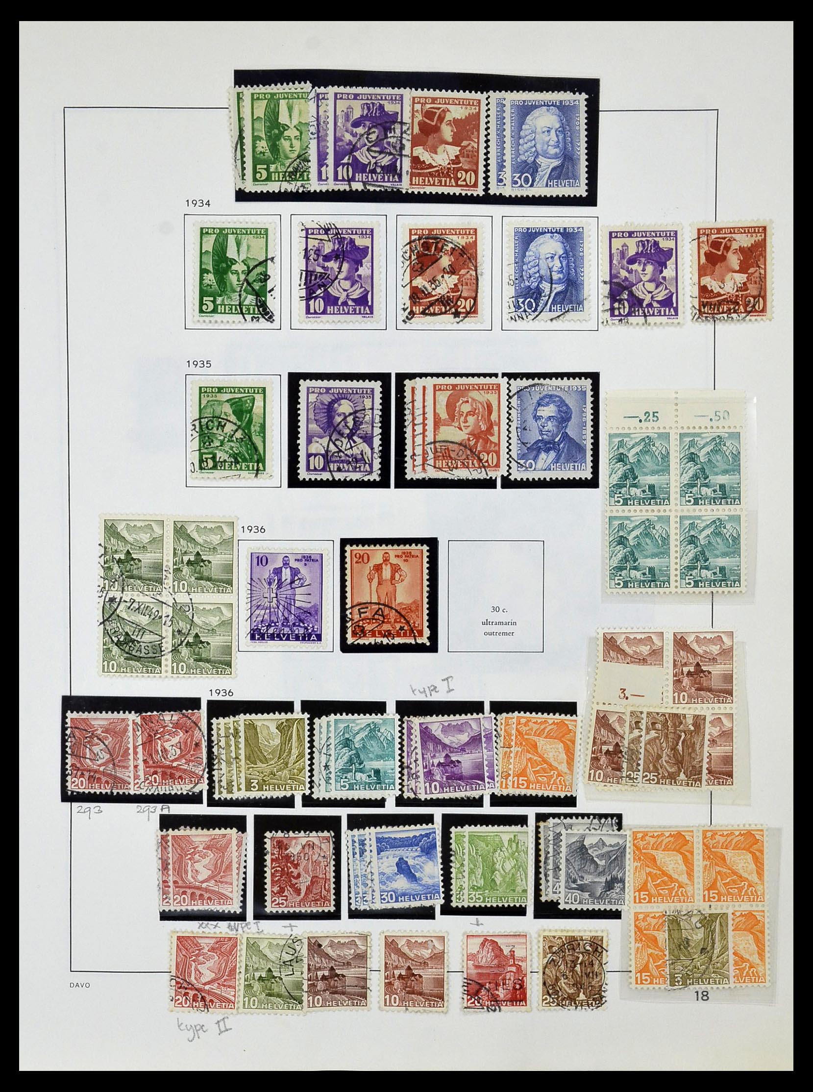 33990 024 - Postzegelverzameling 33990 Zwitserland 1854-1998.