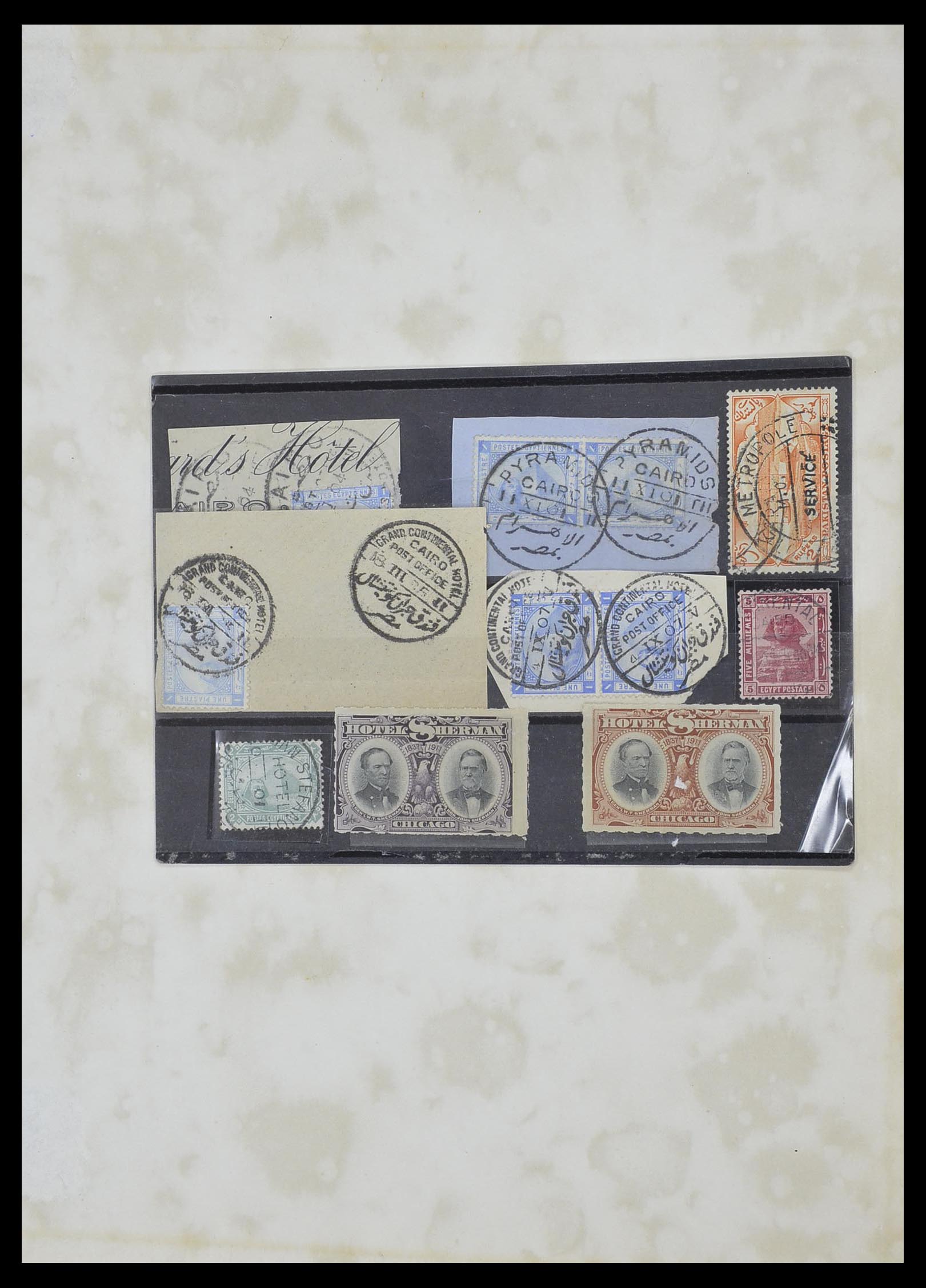 33994 001 - Postzegelverzameling 33994 Egypte hotel stempels 1900-1935.