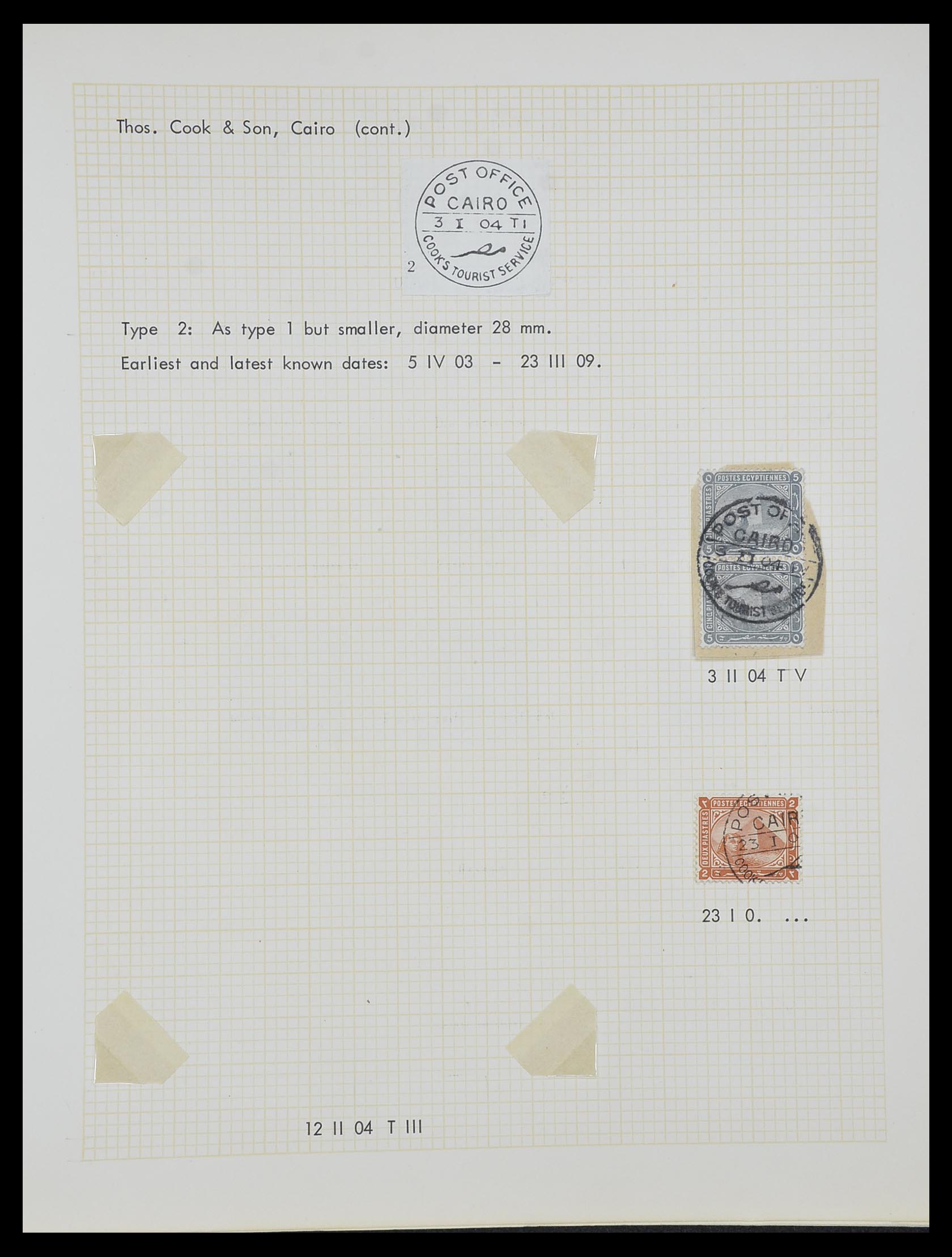 33994 037 - Postzegelverzameling 33994 Egypte hotel stempels 1900-1935.