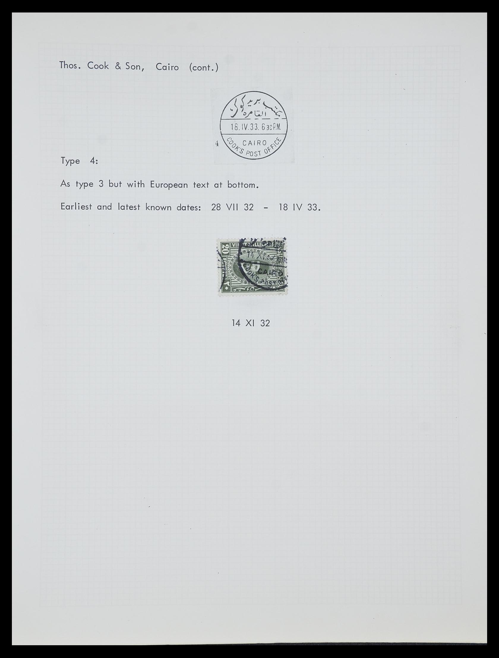 33994 039 - Postzegelverzameling 33994 Egypte hotel stempels 1900-1935.