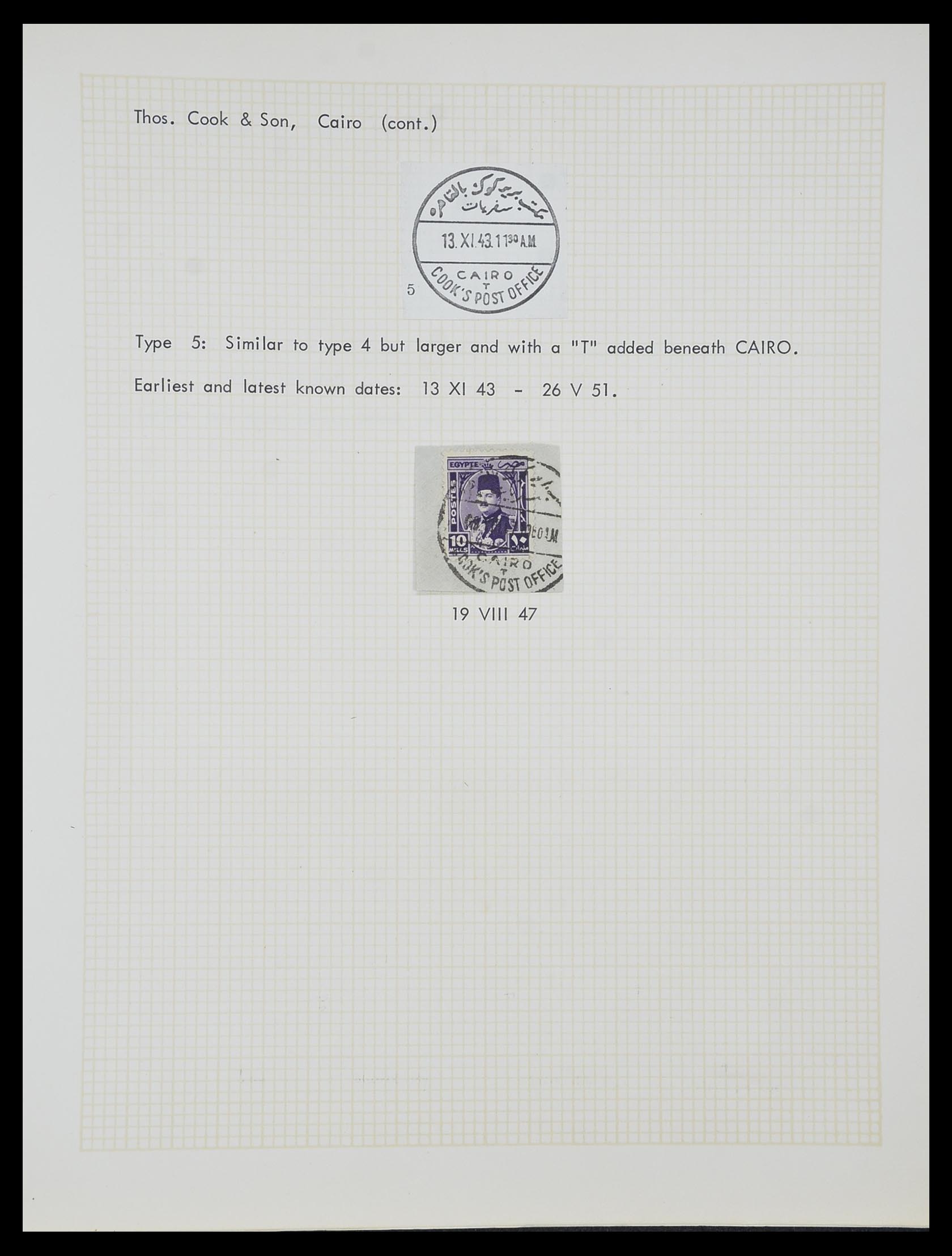 33994 040 - Stamp collection 33994 Egypt hotel cancels 1900-1935.